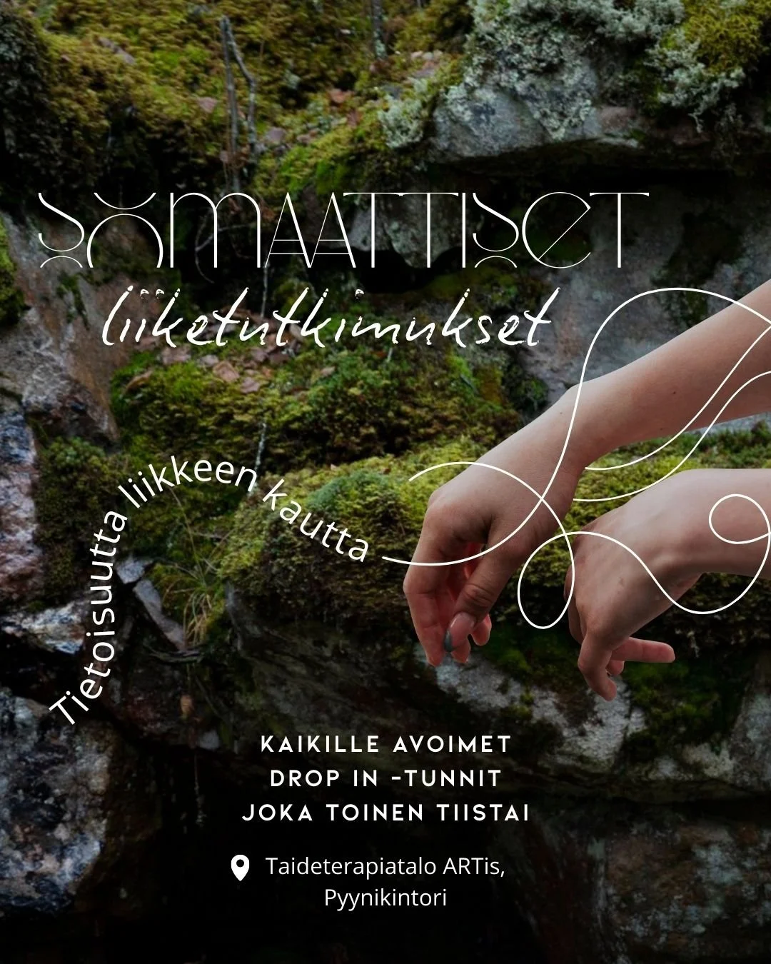 Liike joka palauttaa sinut itsesi &auml;&auml;relle,
liike joka auttaa sinua tuntemaan itsesi,
liike joka kehitt&auml;&auml; niin liikkuvuutta, tasapainoa, koordinaatiota kuin kehotietoisuutta.

Jos tunnet uteliaisuutesi her&auml;&auml;v&auml;n, t&au