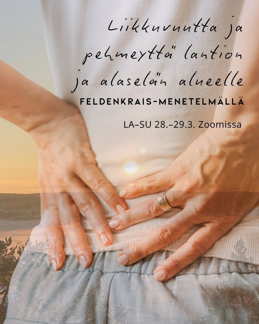 TULOSSA
kaksi eritt&auml;in hinnaltaan huokeaa ja sis&auml;ll&ouml;lt&auml;&auml;n s&auml;teilev&auml;&auml; ty&ouml;pajaa lantion, lannerangan ja alasel&auml;n &auml;&auml;rell&auml;

☀️ la&ndash;su 28.&ndash;29.3
klo 11&ndash;14.45
et&auml;n&auml; 