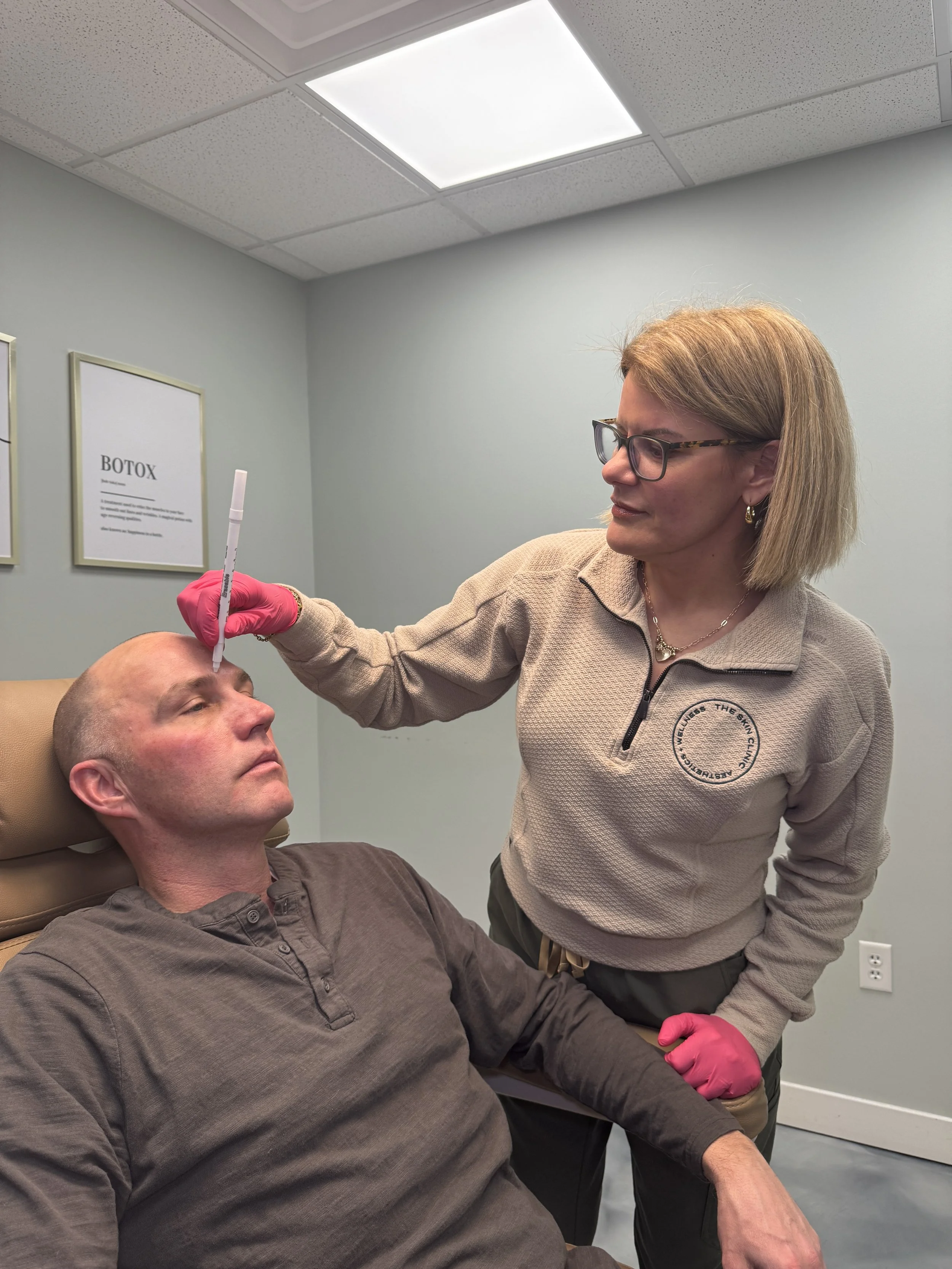 An Injector performing a Botox Treatment