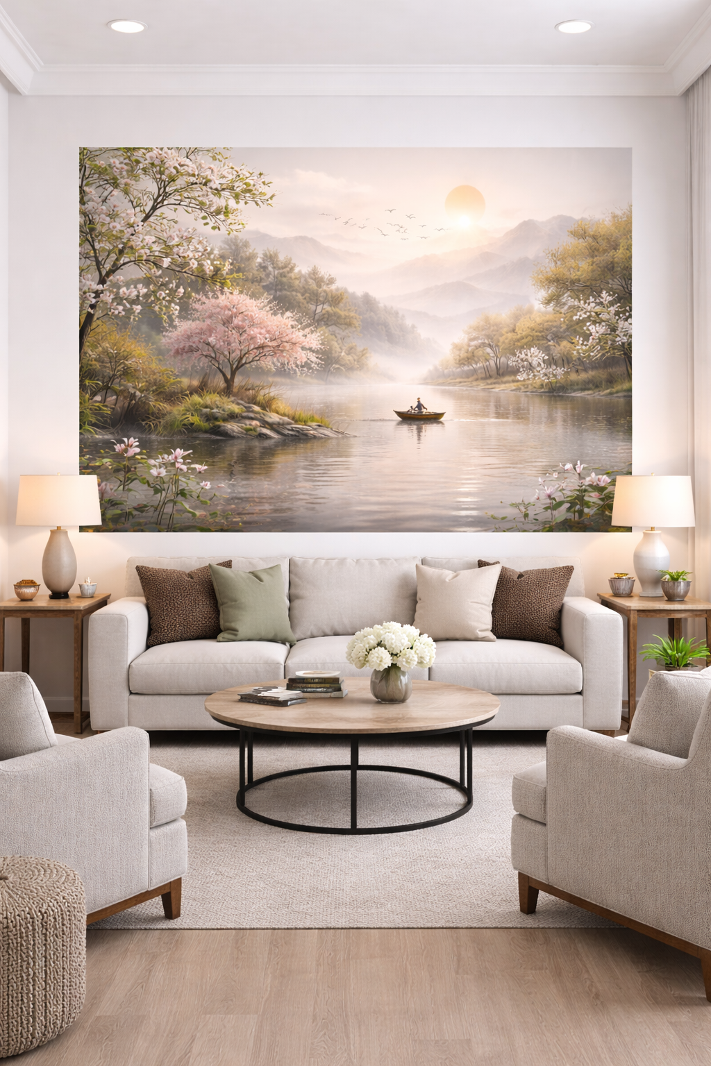 Living room print direct onto wall