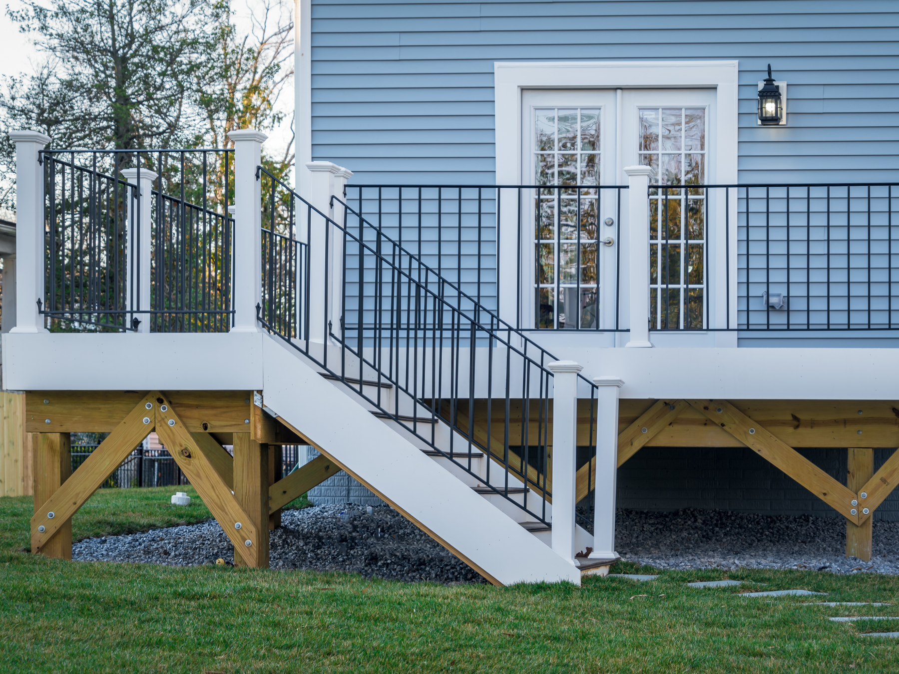 This home has a beautiful new deck.