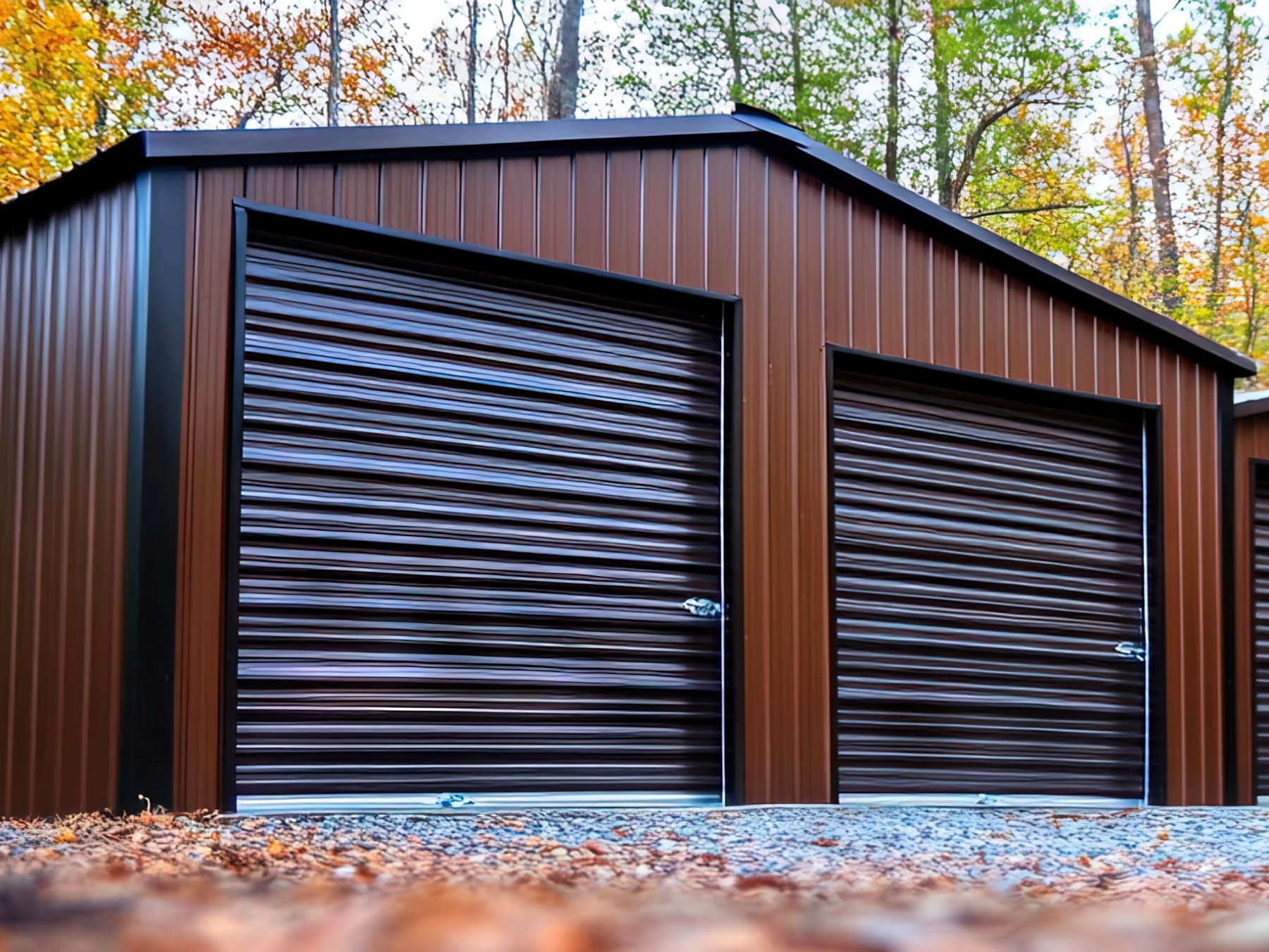 This large shed or pole barn offers storage.