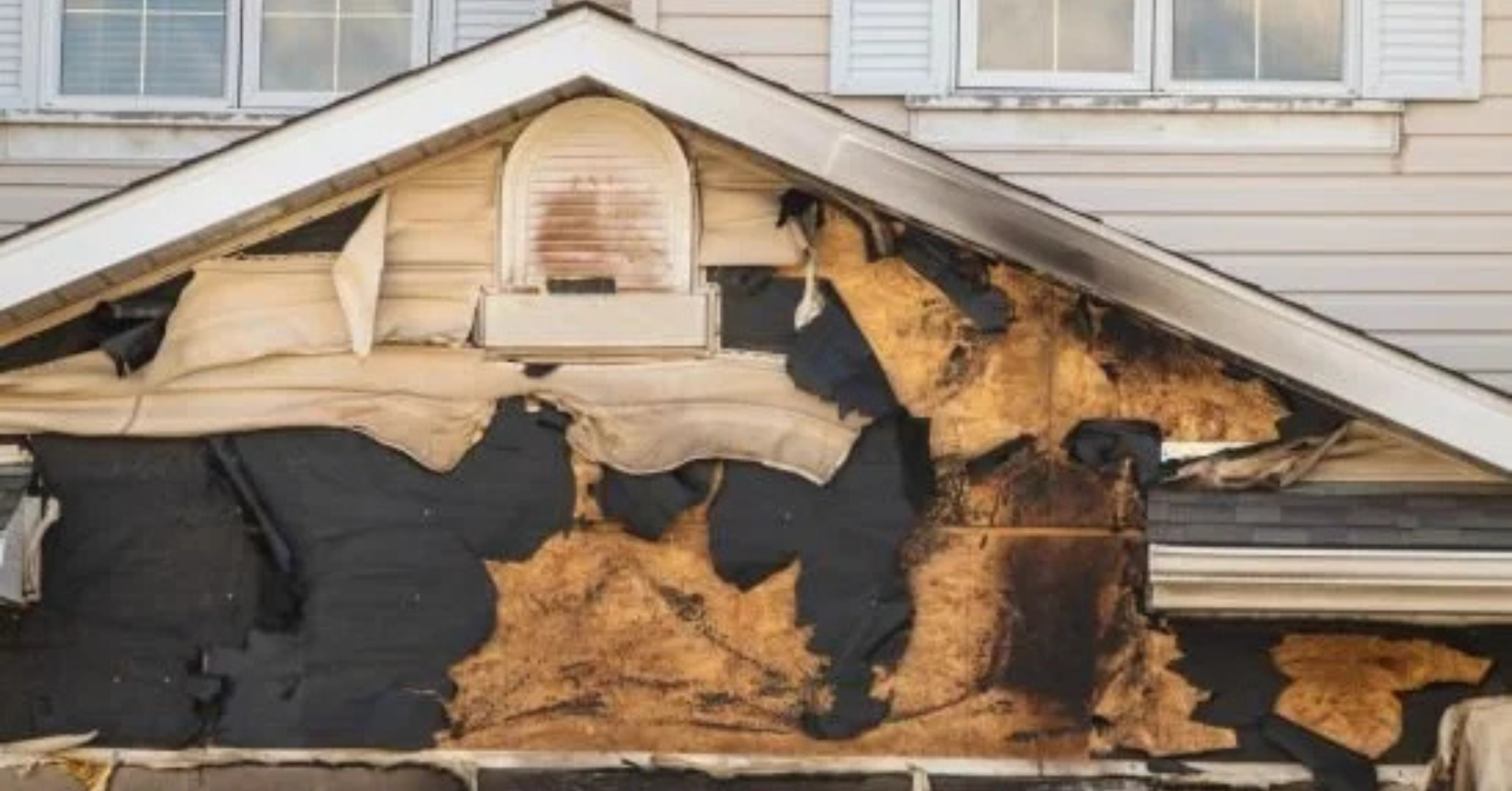 Fire damage has impacted this home.