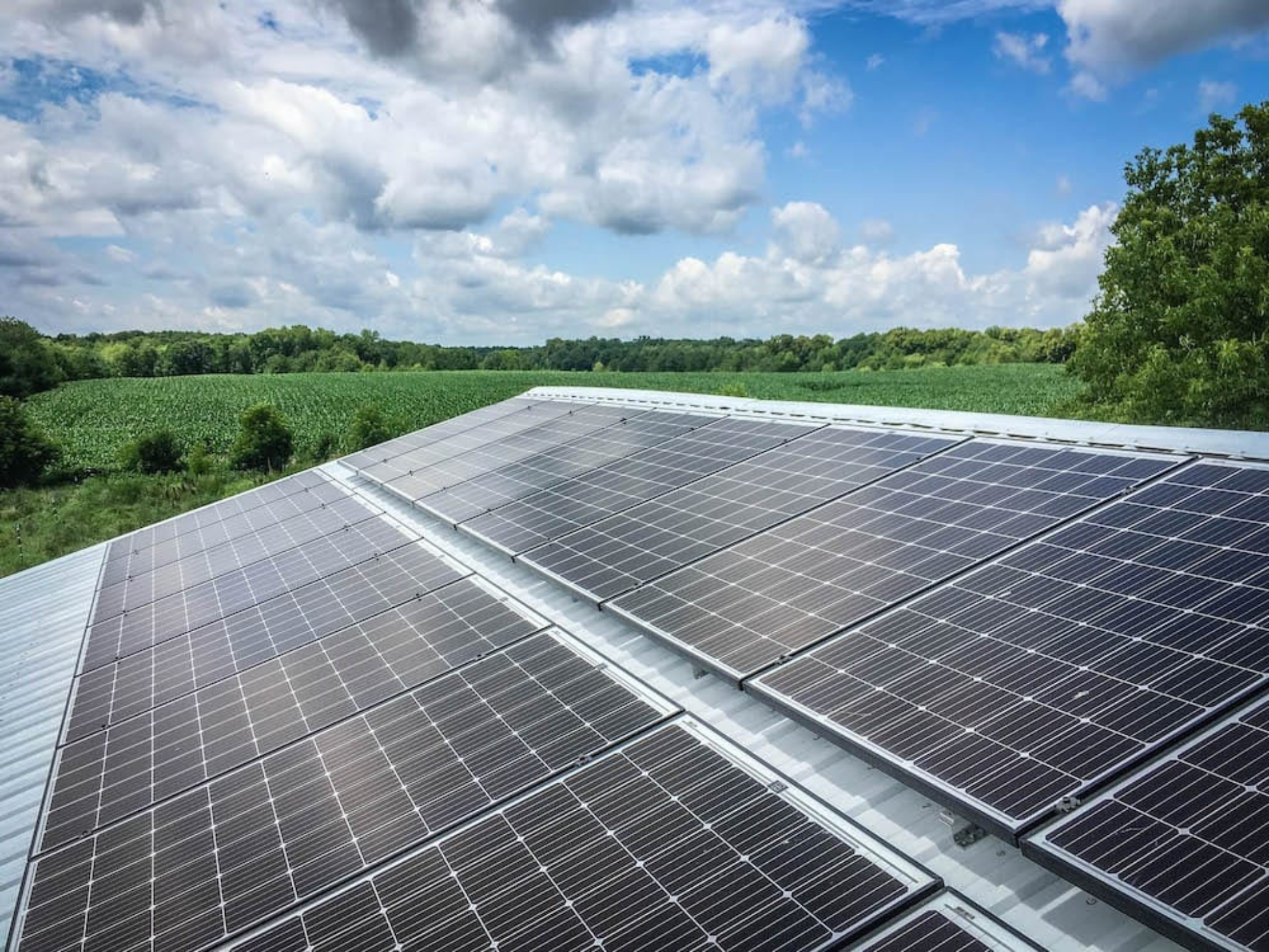 This field includes ground level solar panels.