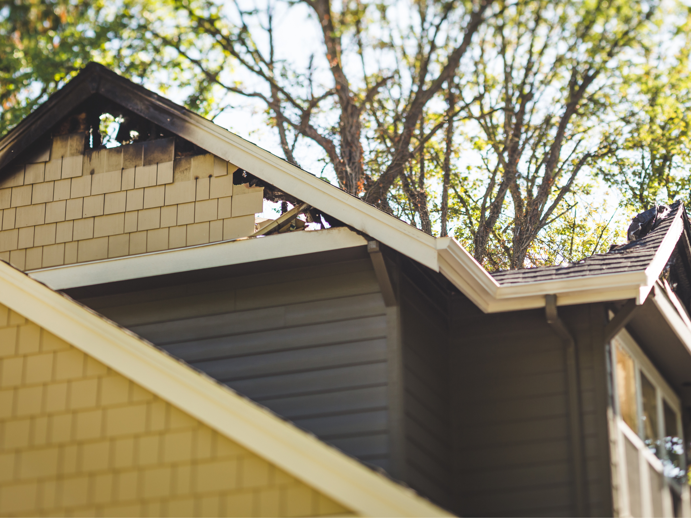 This home has fire and water damage.