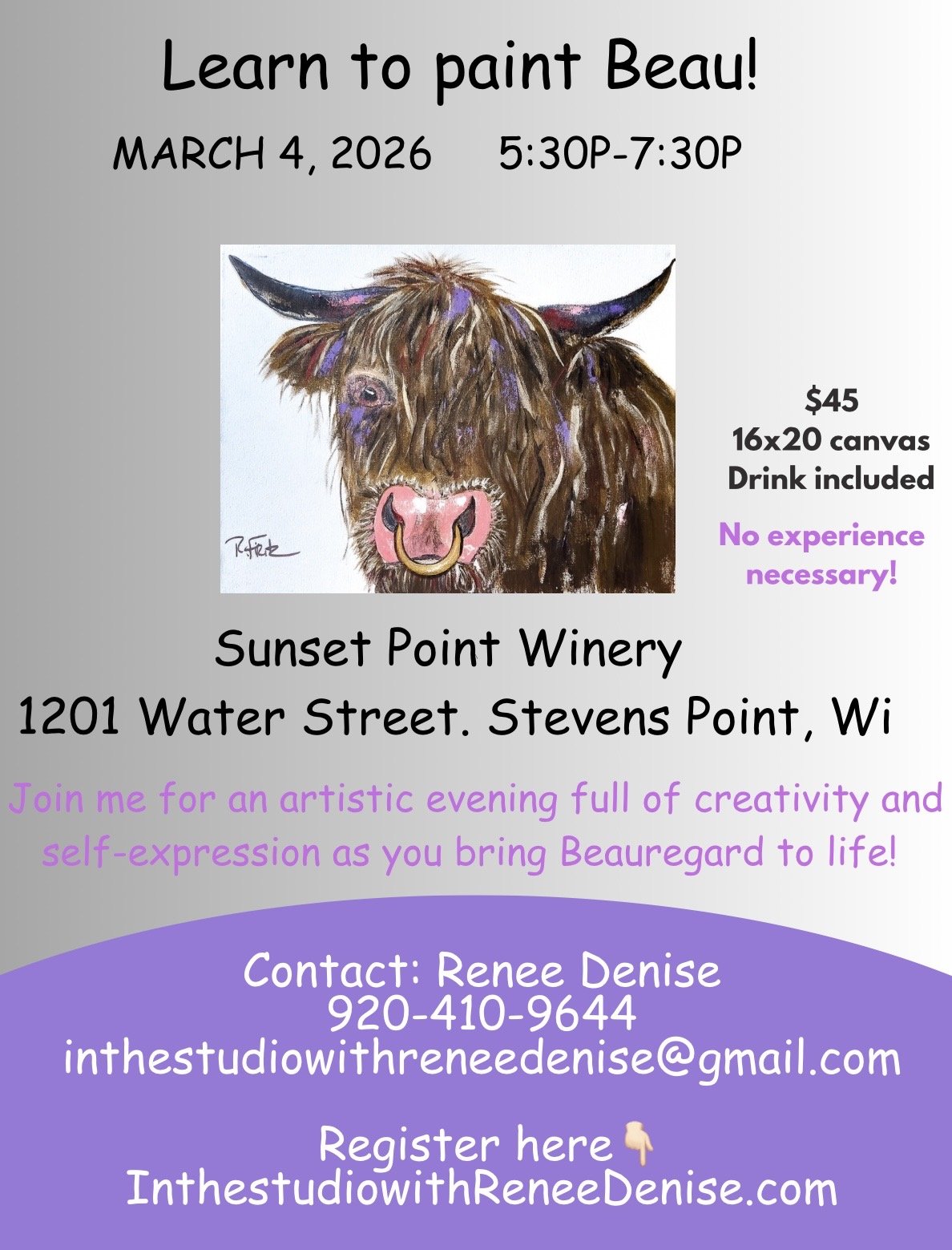 Let’s paint Beauregard the Scottish cow!