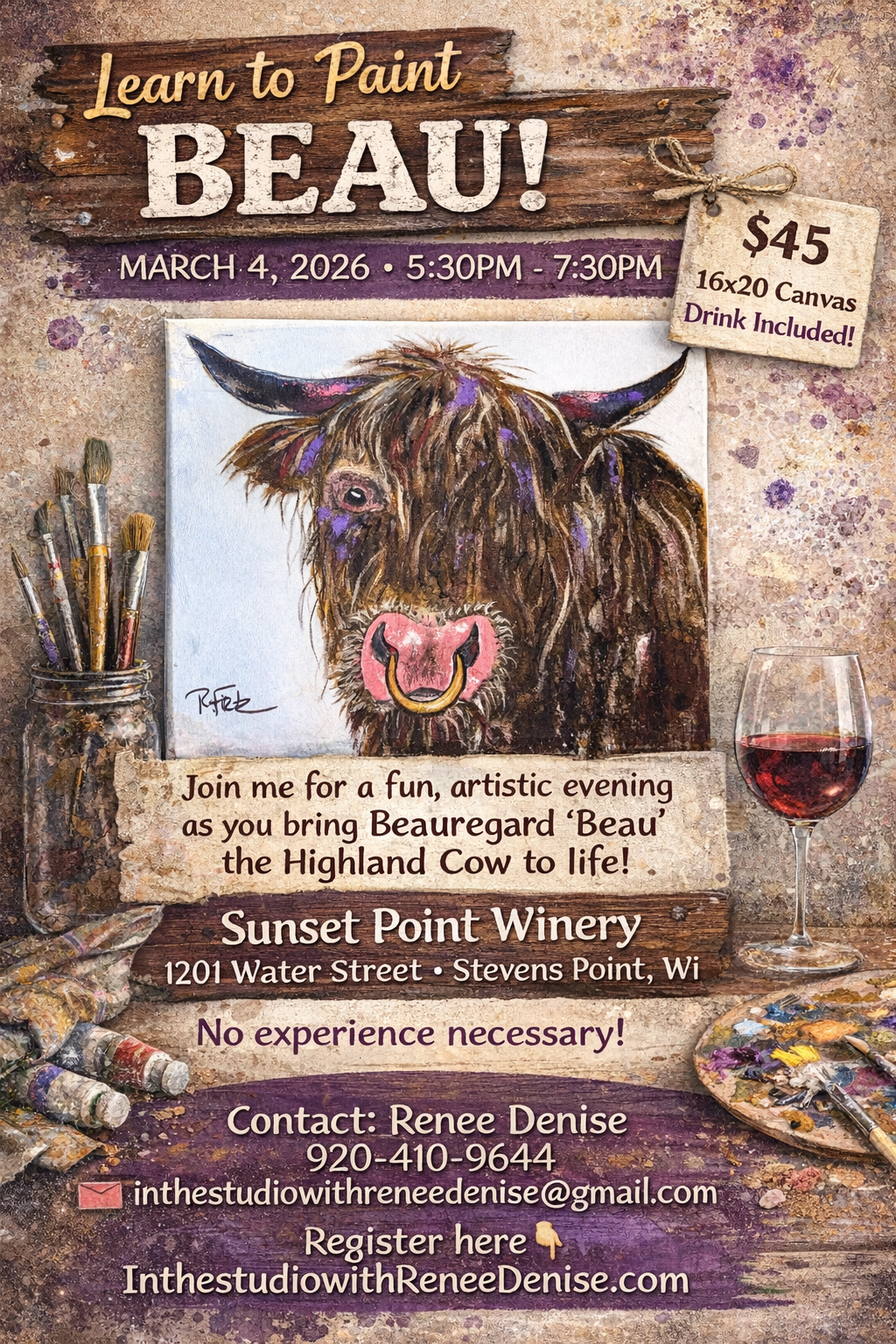 Let’s paint Beauregard the Scottish cow!