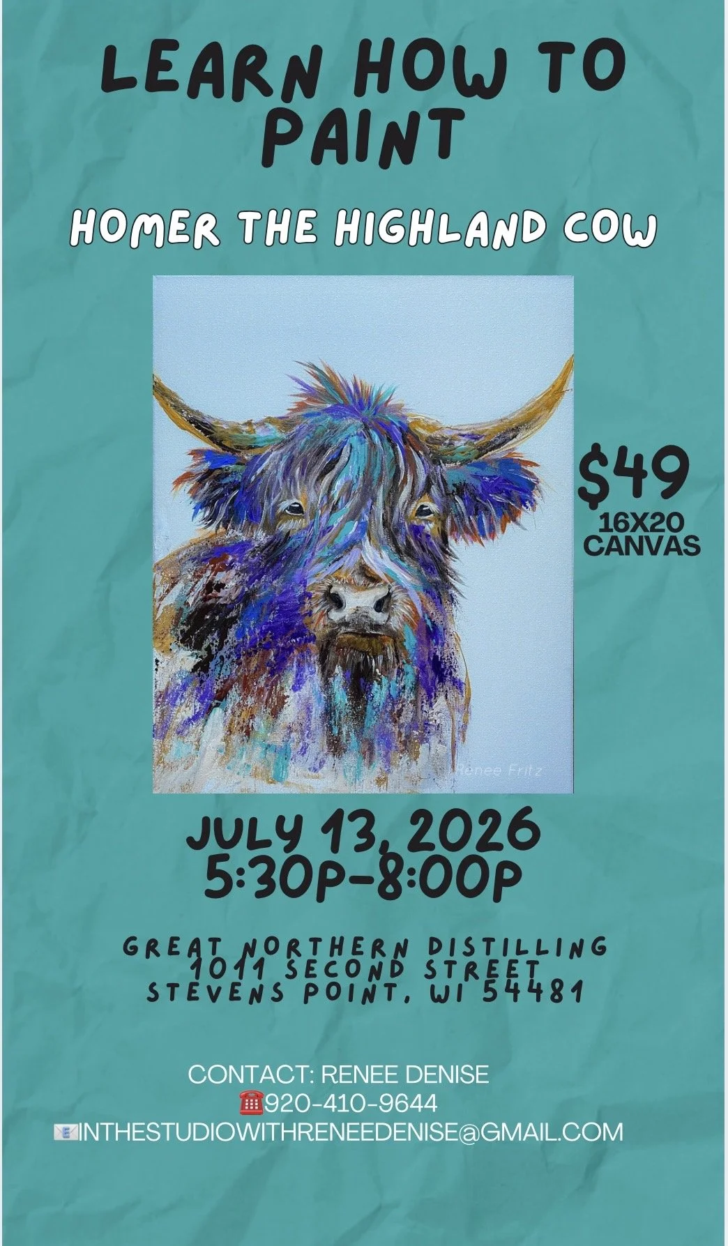 Learn to paint HOMER! at Great Northern Distilling! 