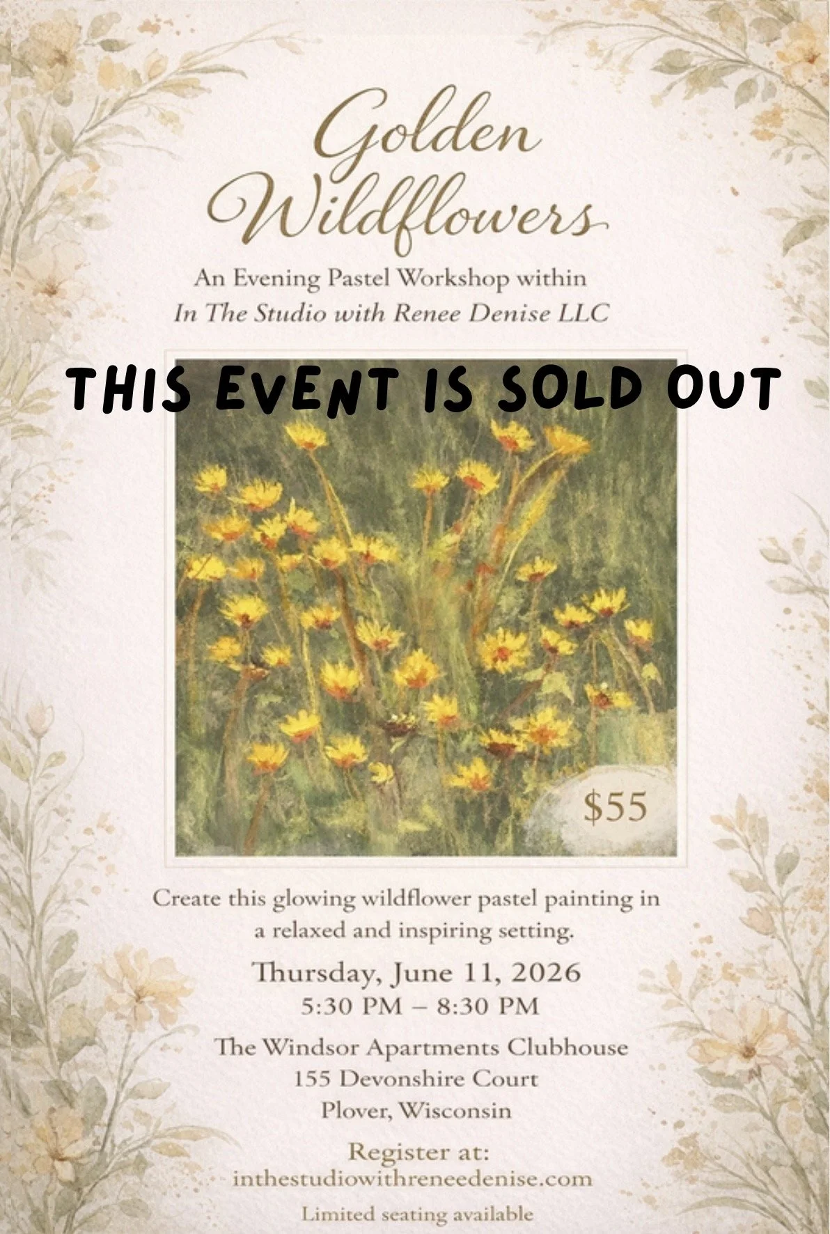 Golden Wildflowers-A pastel workshop