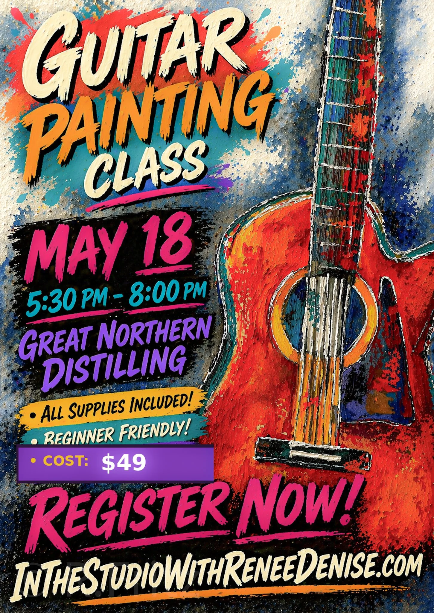Paint a guitar with Renee Denise!