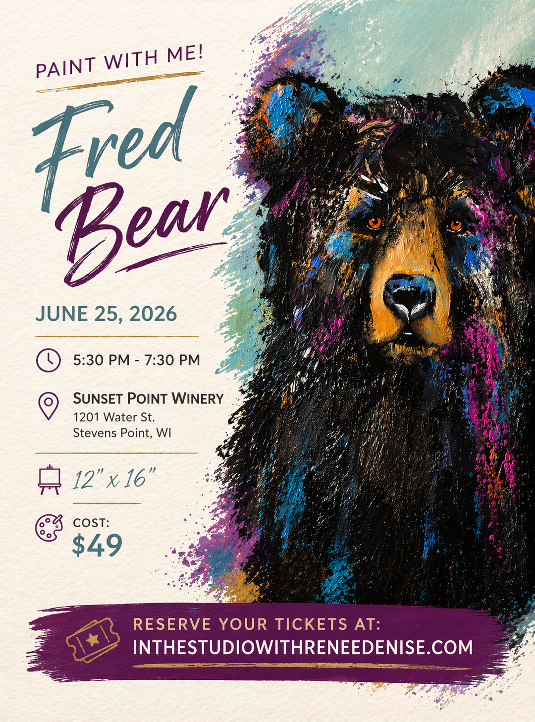Paint “Fred Bear” with Renee Denise!