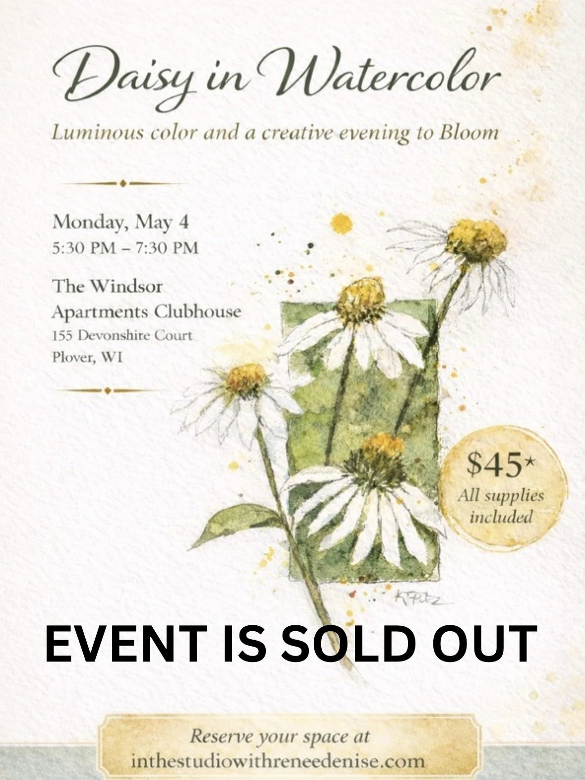 Daisy in watercolor workshop