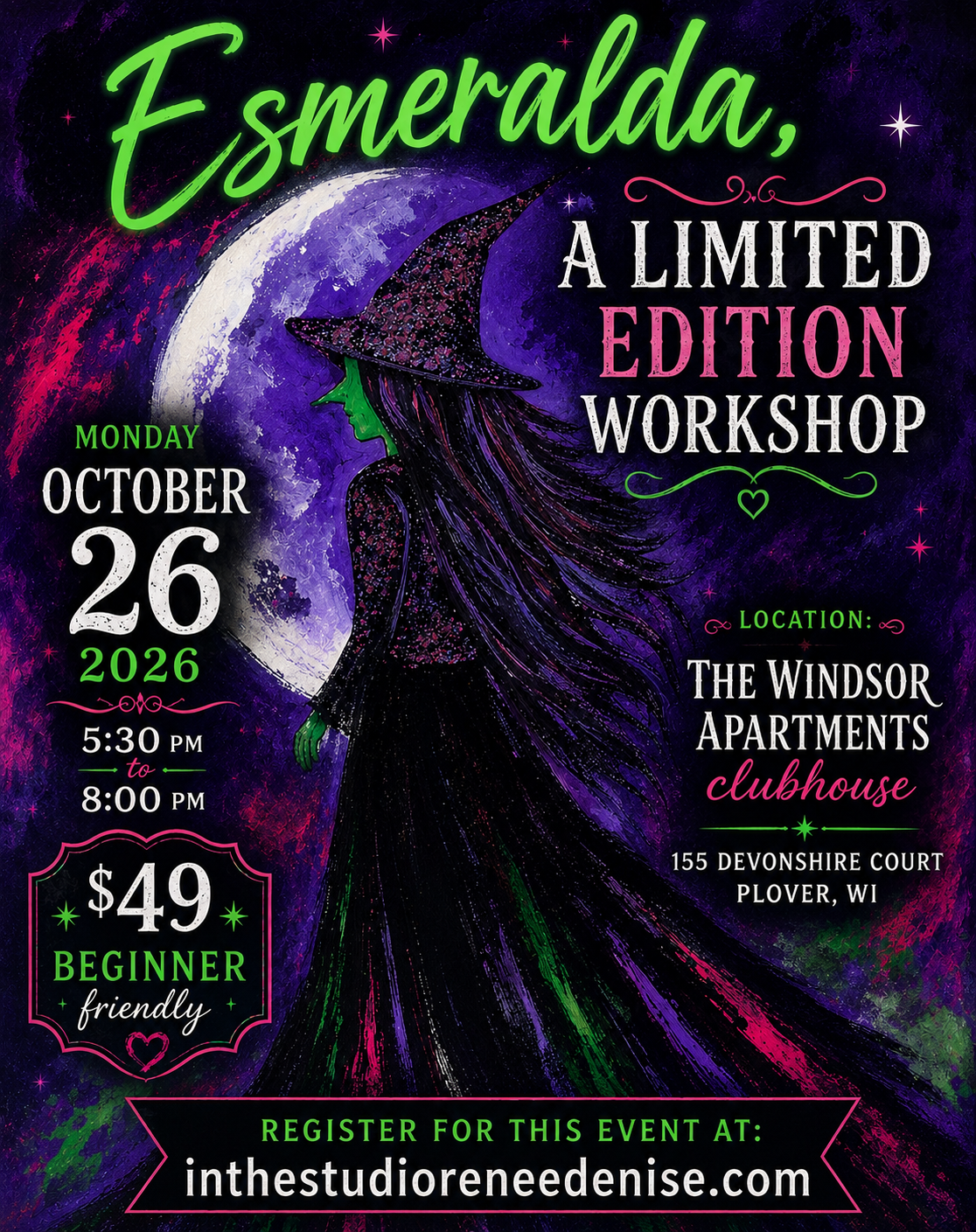 Esmeralda- A limited edition workshop!