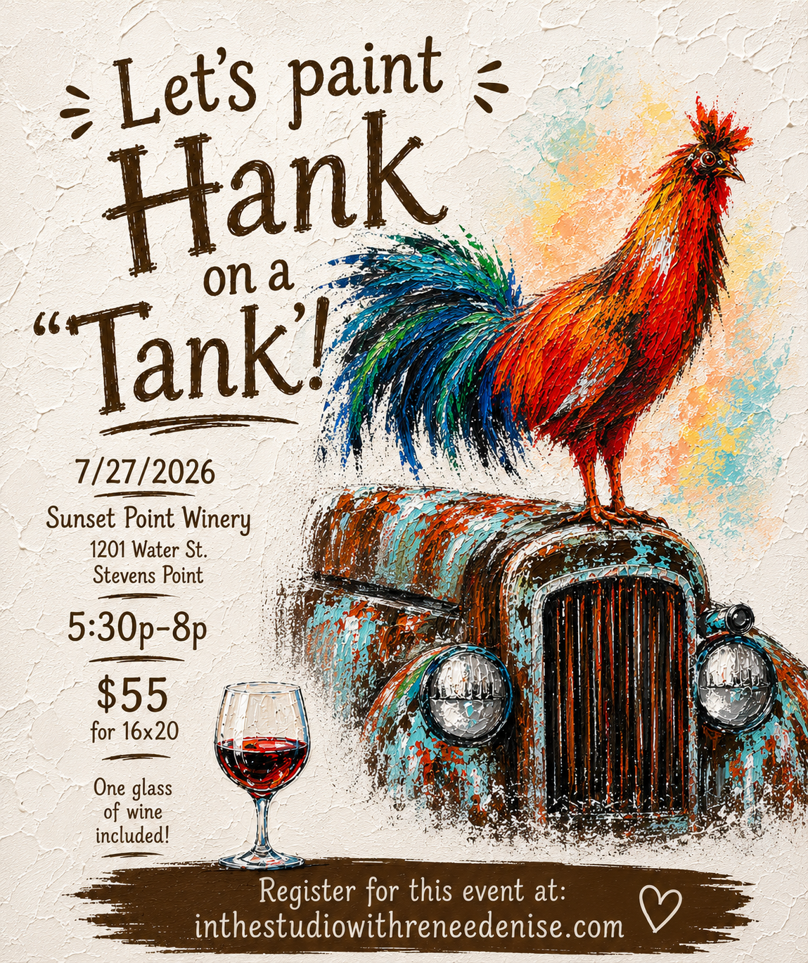 Let’s paint Rooster Hank on a tank!
