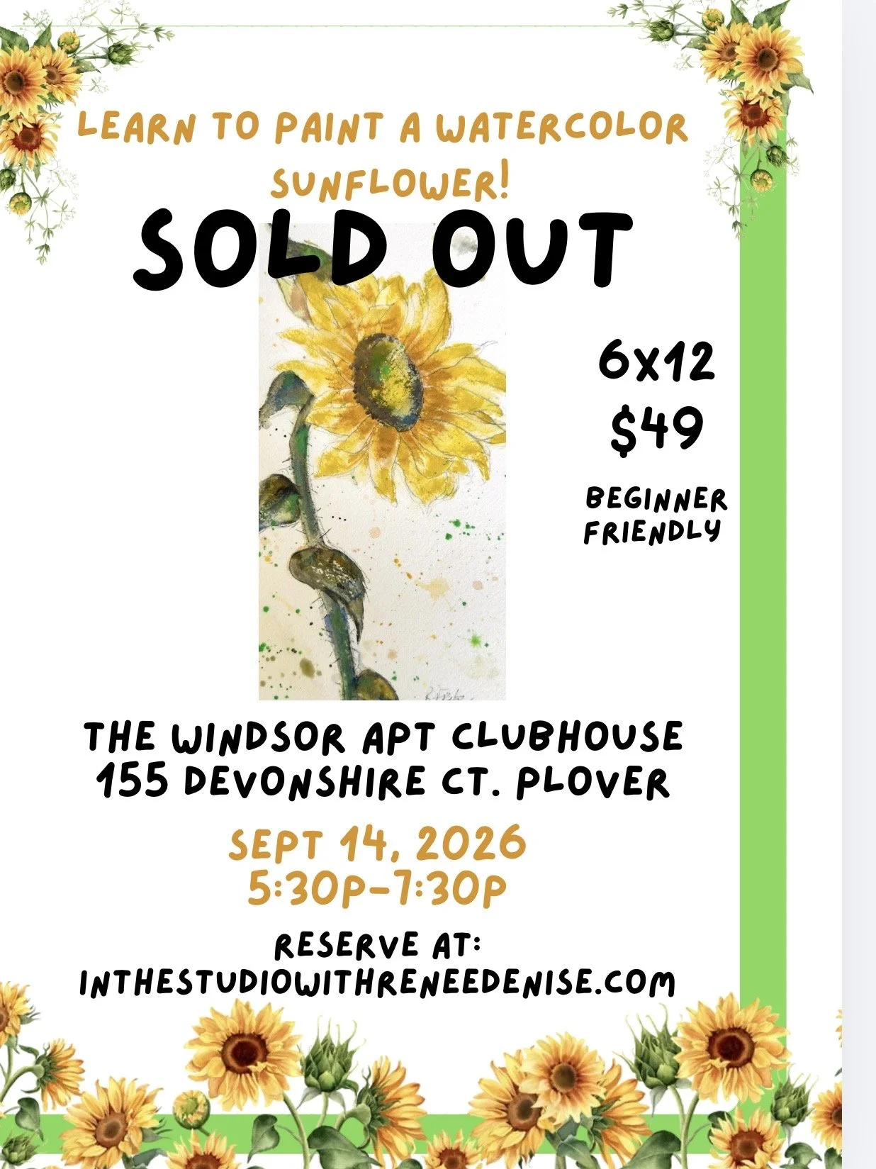 Learn to paint a watercolor sunflower!