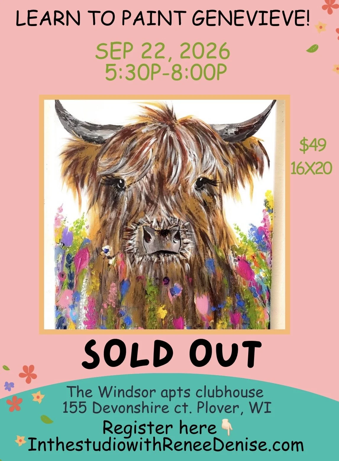 Paint Genevieve the Highland cow with me!