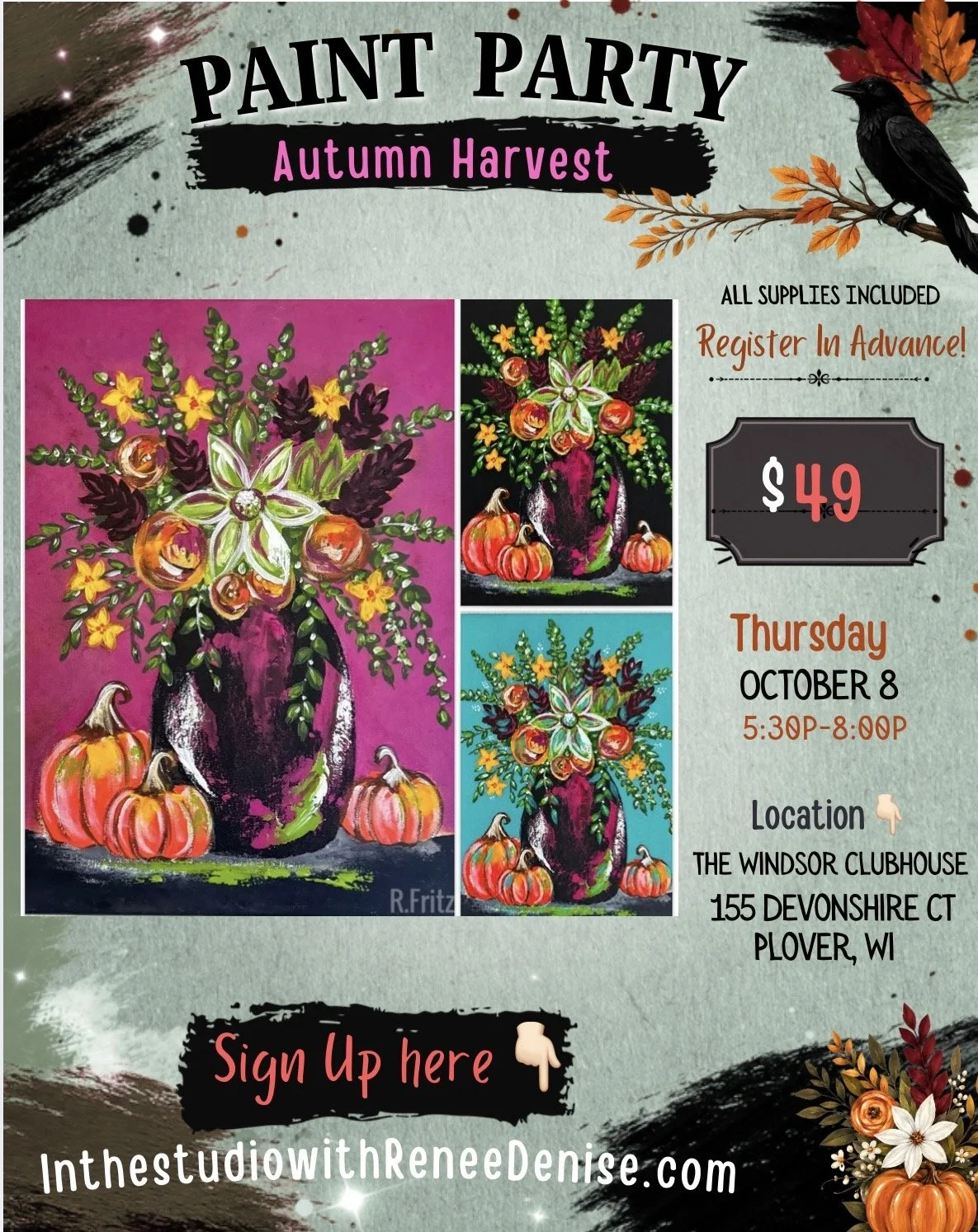 Paint your own floral Autumn harvest bouquet!