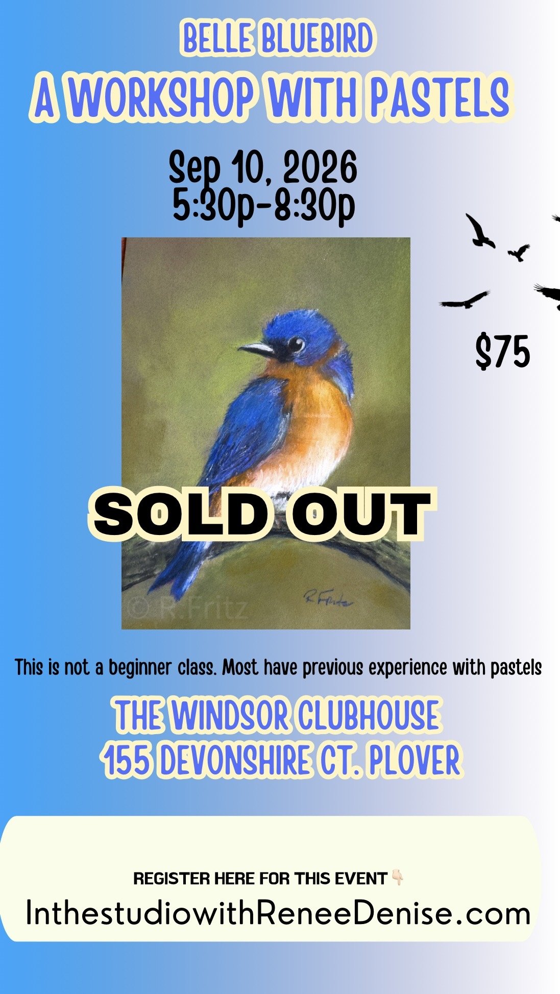 Belle Bluebird- a pastel workshop