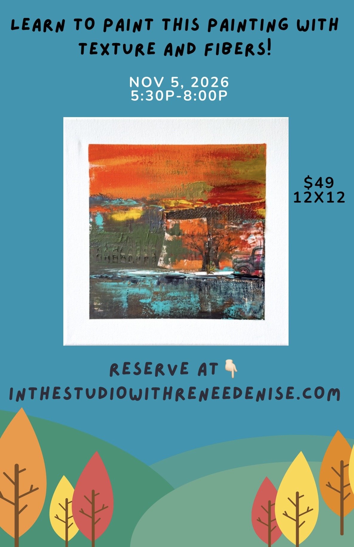 Learn to paint this painting with fiber and textures!