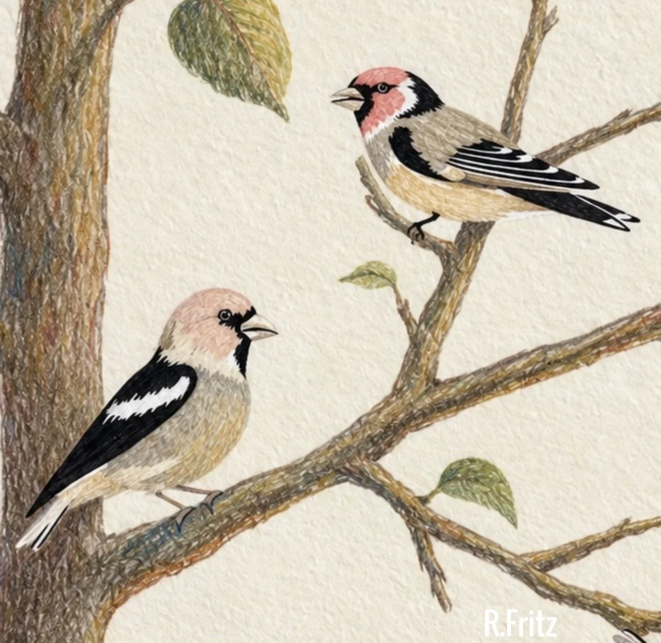Create  whimsical birds in colored pencil!