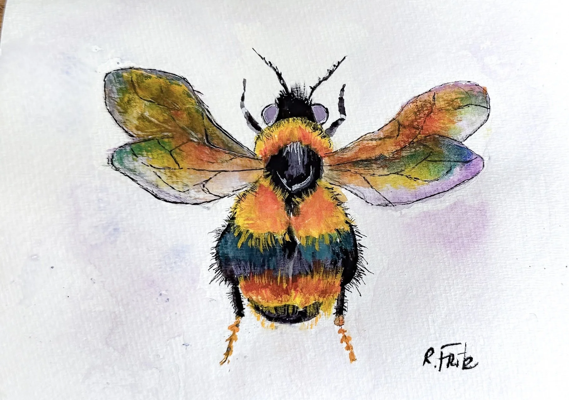 Watercolor Bee 5x7 $65.00