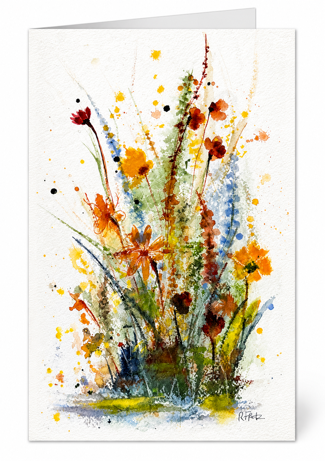 Autumn wildflower note card set