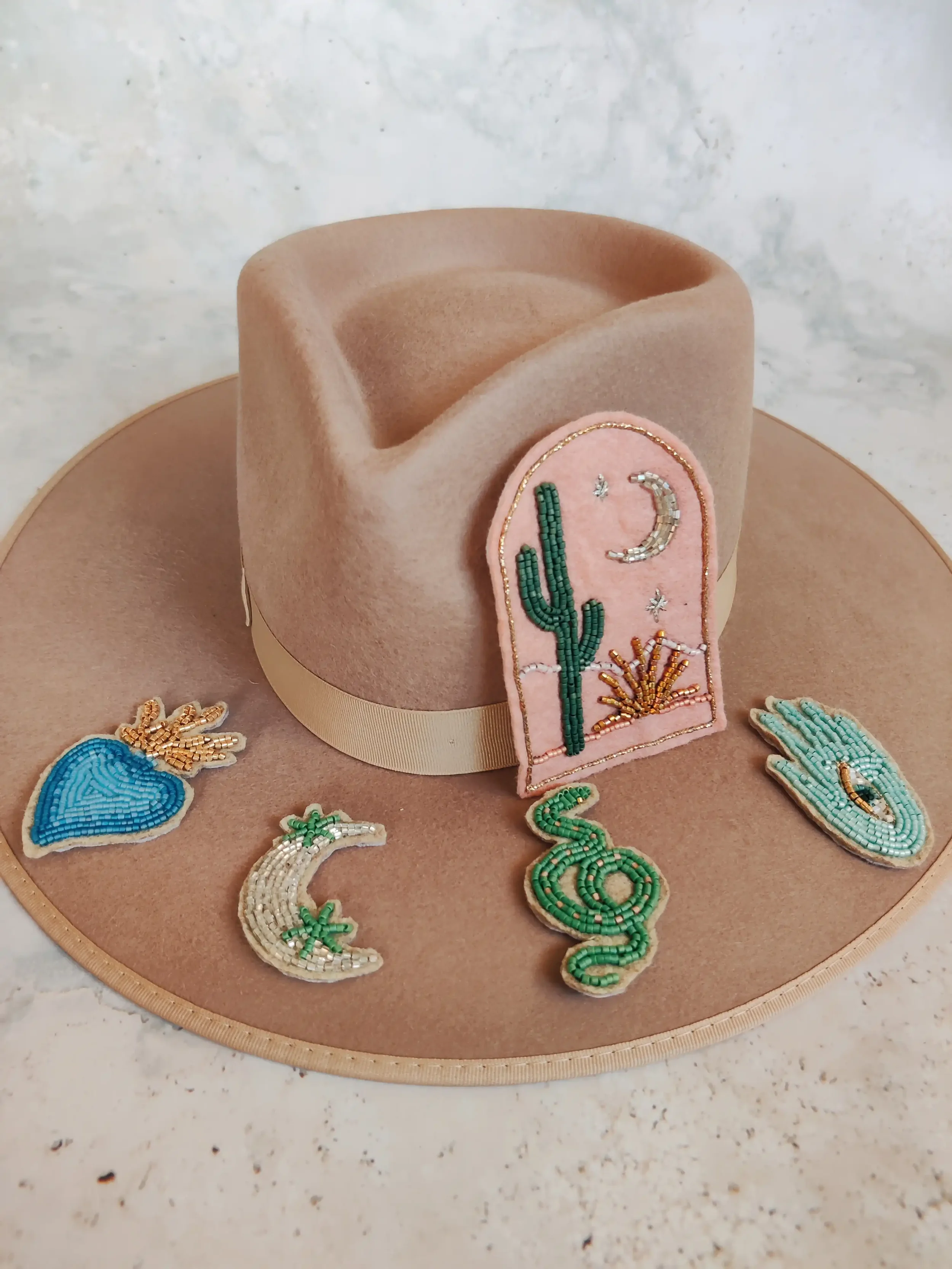 Hat with Bead Embroidered Patches.webp