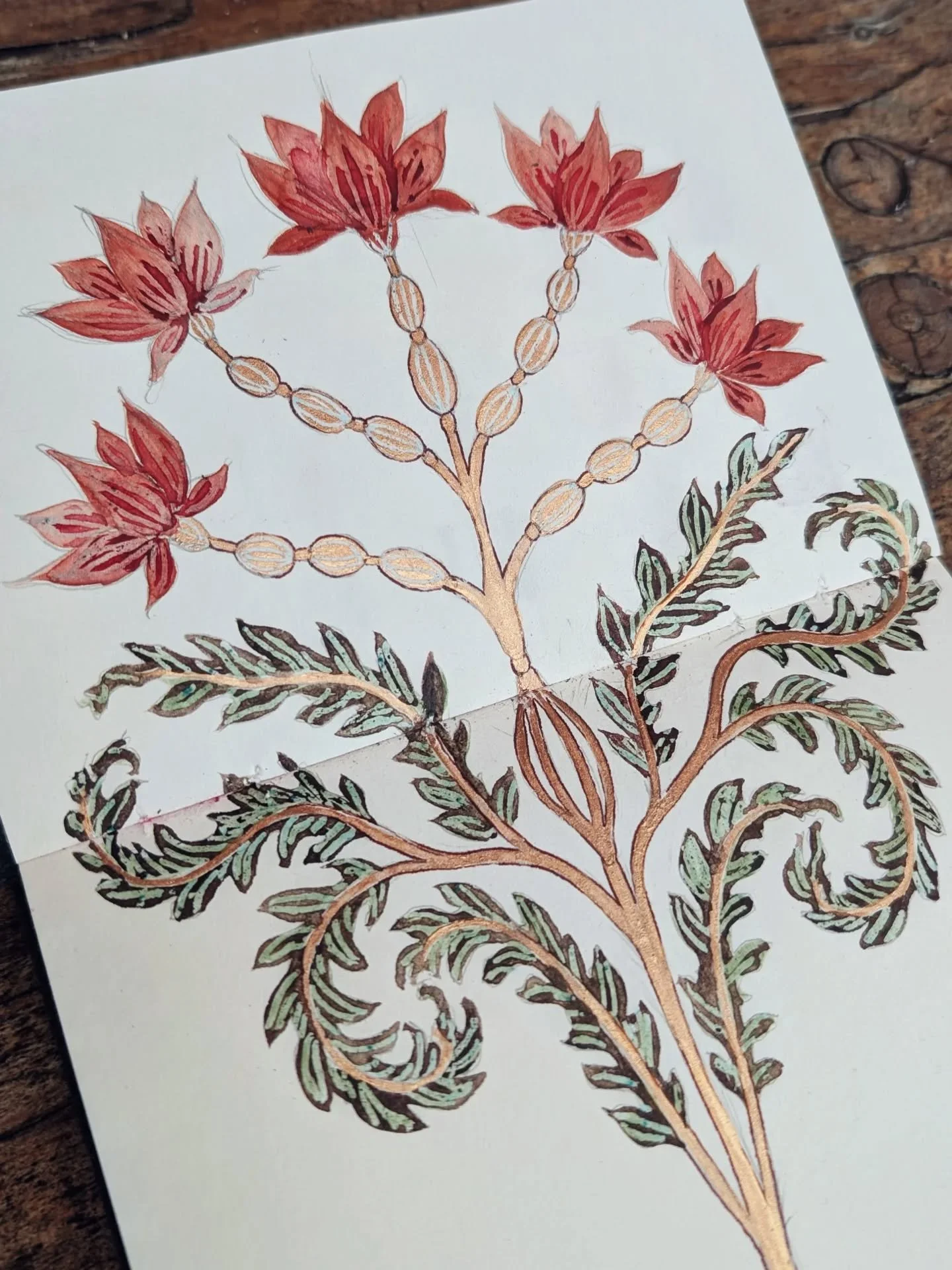 Holiday doodling with the gorgeous handmade watercolours I was gifted. 🌹🕯️✨