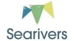 Logo with three triangular banners in blue, green, and yellow above the word 'Searivers'.