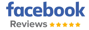 Facebook Reviews logo with five yellow stars and a fourth star partially filled.