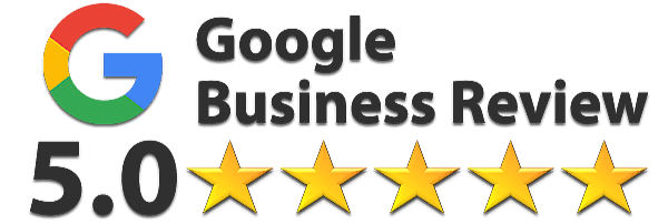 Google Business Review logo with a 5.0-star rating.