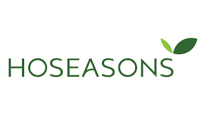 Hoseasons logo with green text and a leaf design
