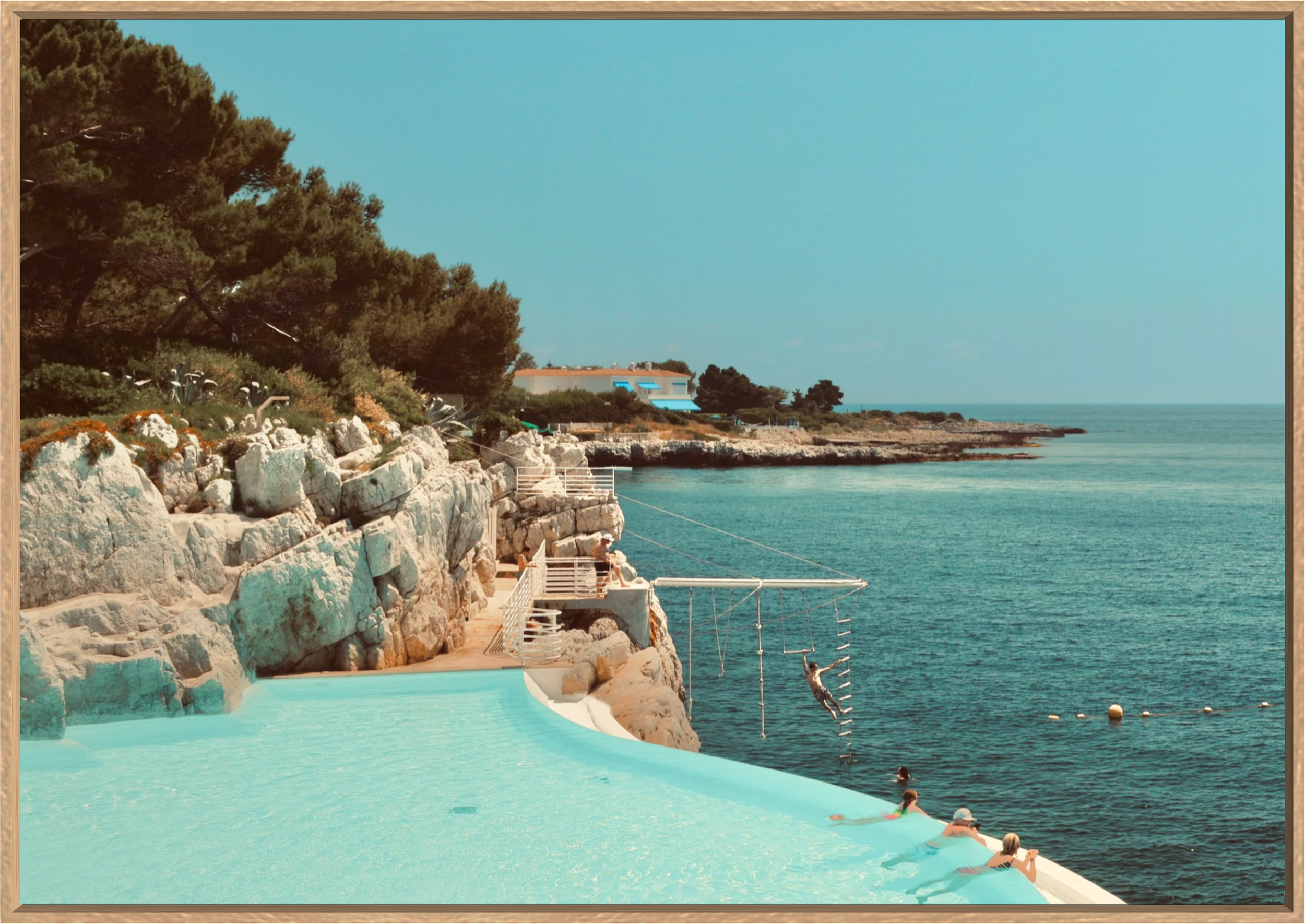 POOLSIDE EDEN-ROC Available in Print Only 100x70cm & Alu/Dibond White Frame 80x60cm