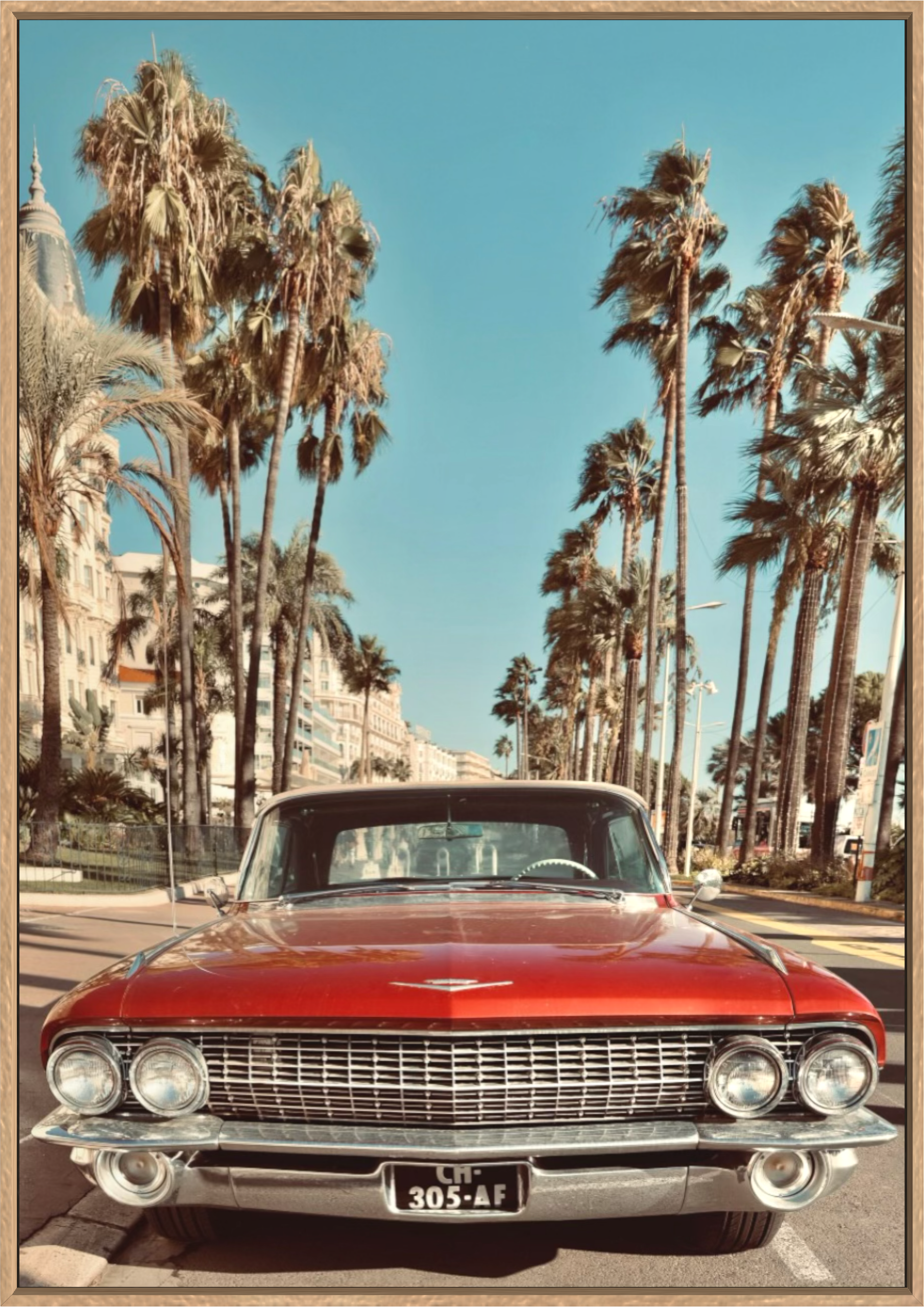 CADILLAC PALMS Available in Alu/Dibond White Frame 165x125cm 