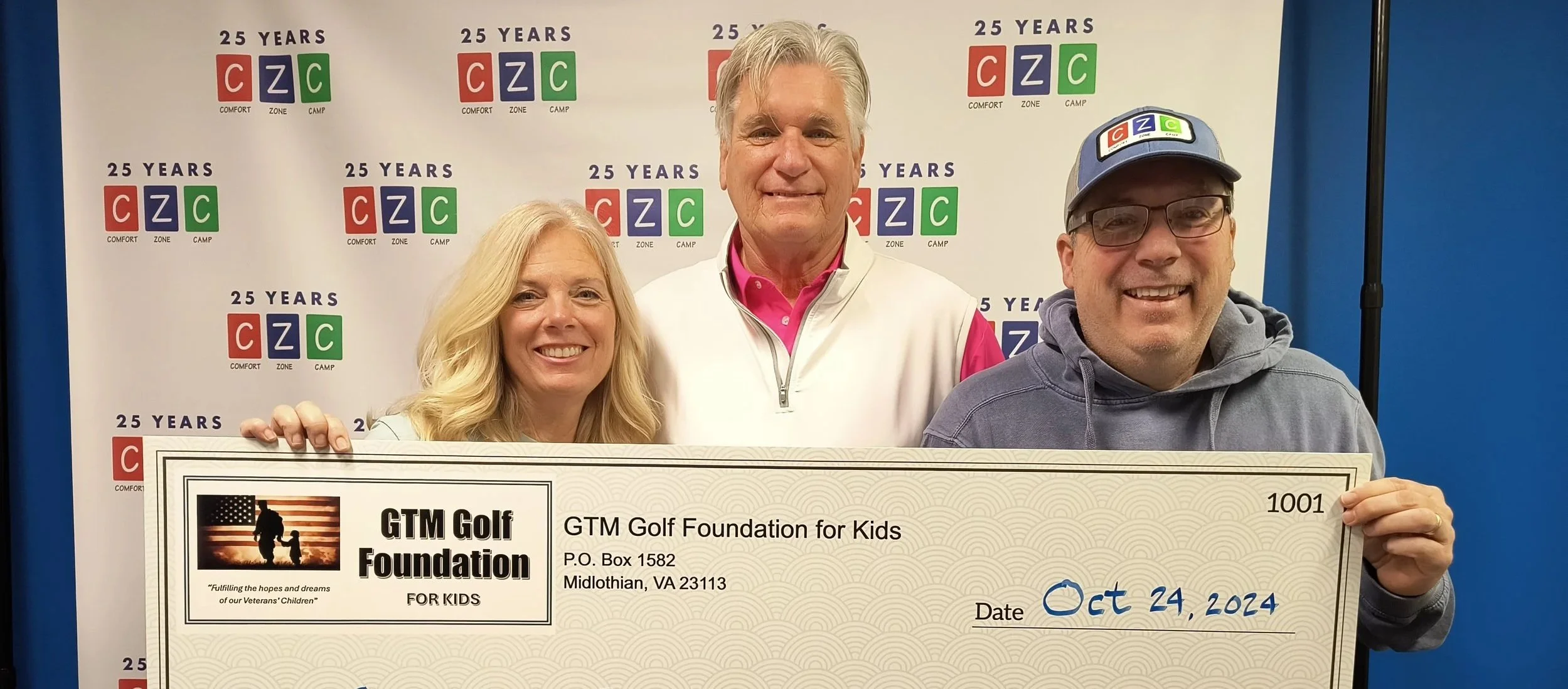 Presenting our First Grant for $7,500 to Comfort Zone Camp