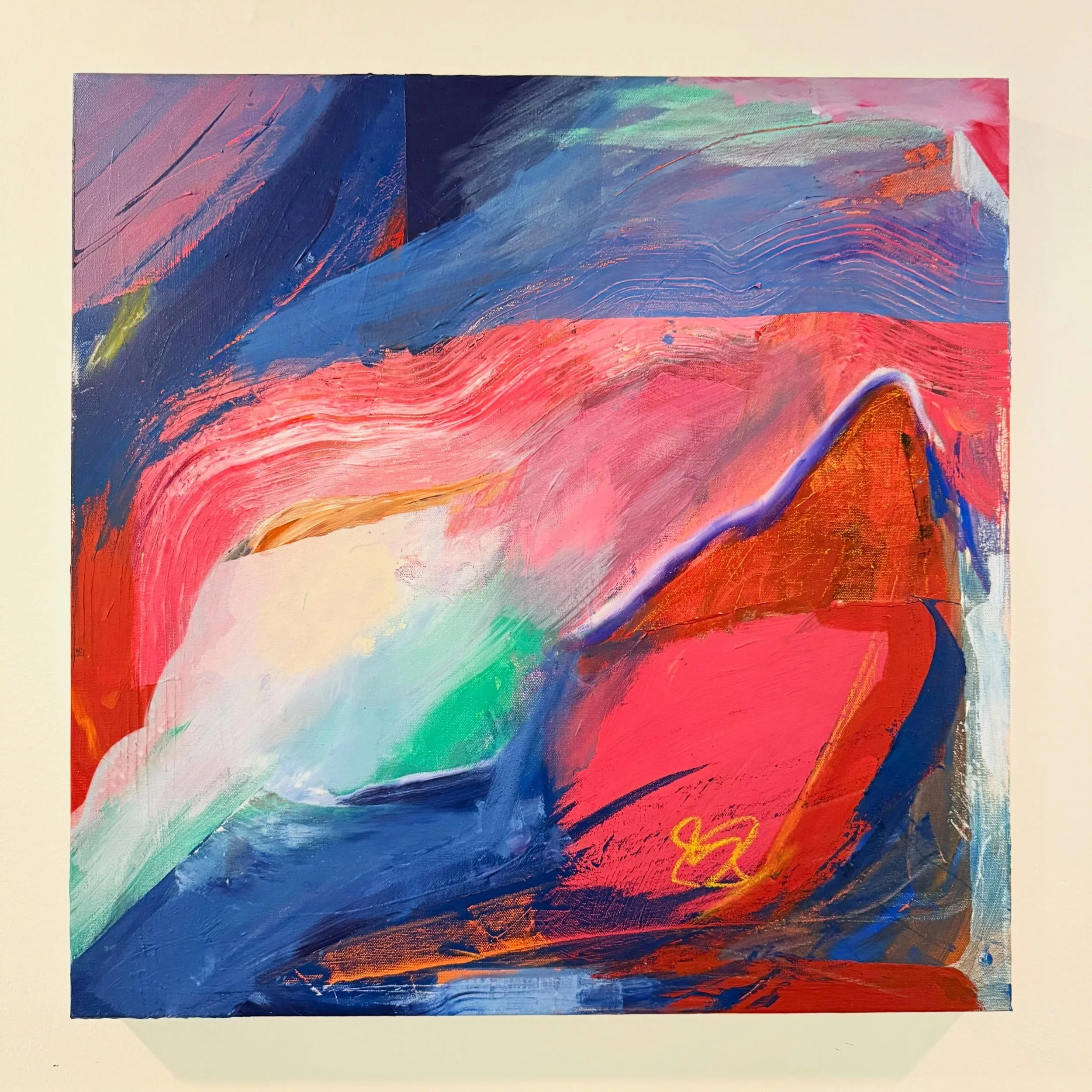 "Goldmine"

61cm x 61cm / 24in x 24in

Acrylic, pastel, crayons, crayola paint on gallery wrapped canvas.