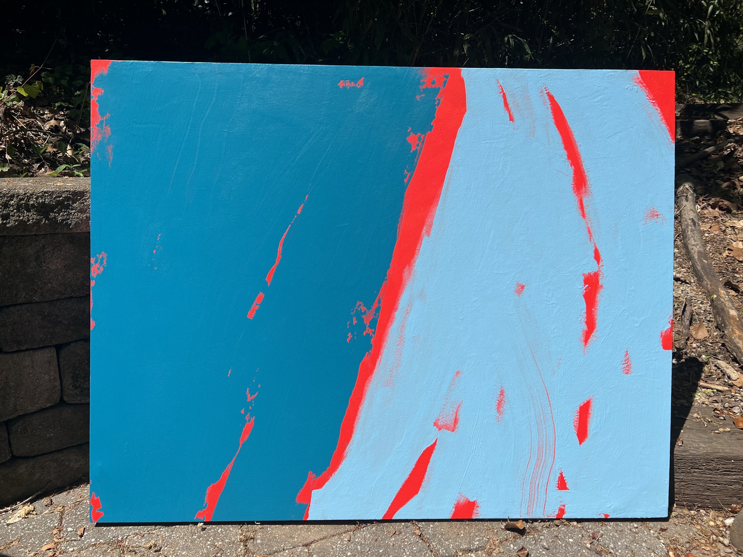 "ColorForge 1"

122 cm x 91 cm / 48 in x 36 in

Acrylic and aerosol on hand stretched duck cotton canvas over poplar wood.
