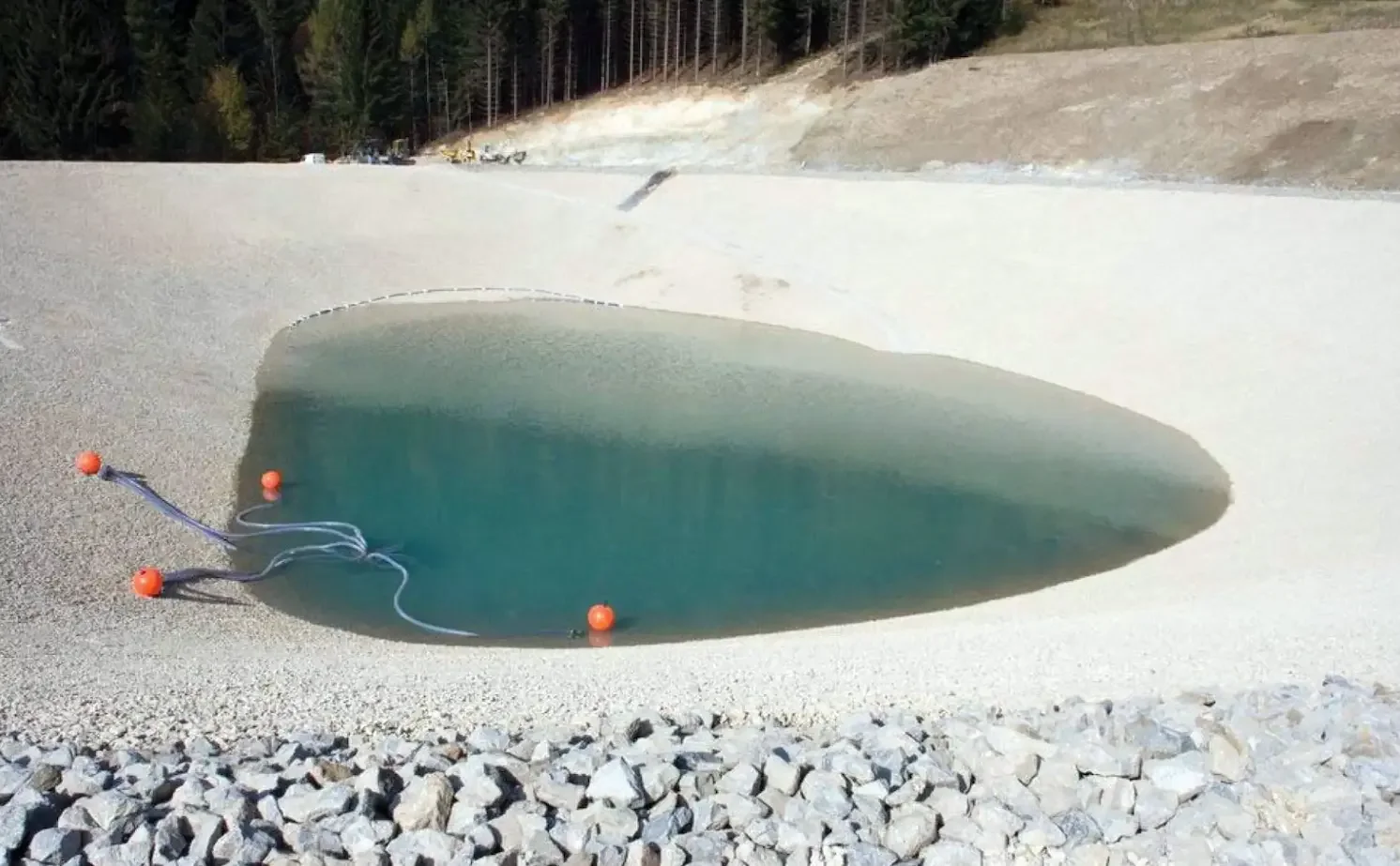 Water Reservoir with bubblers at Semmering, Austria