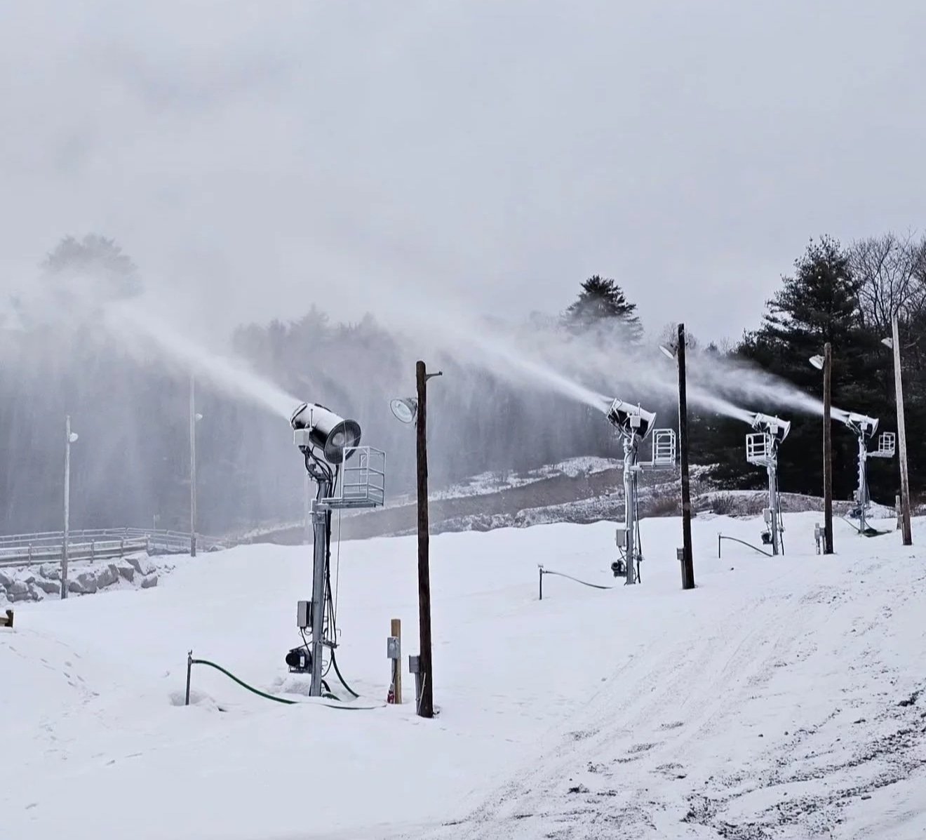 *Photo taken by Holiday Valley, NY - SMI Super Polecat Snowmakers on 8 inch towers