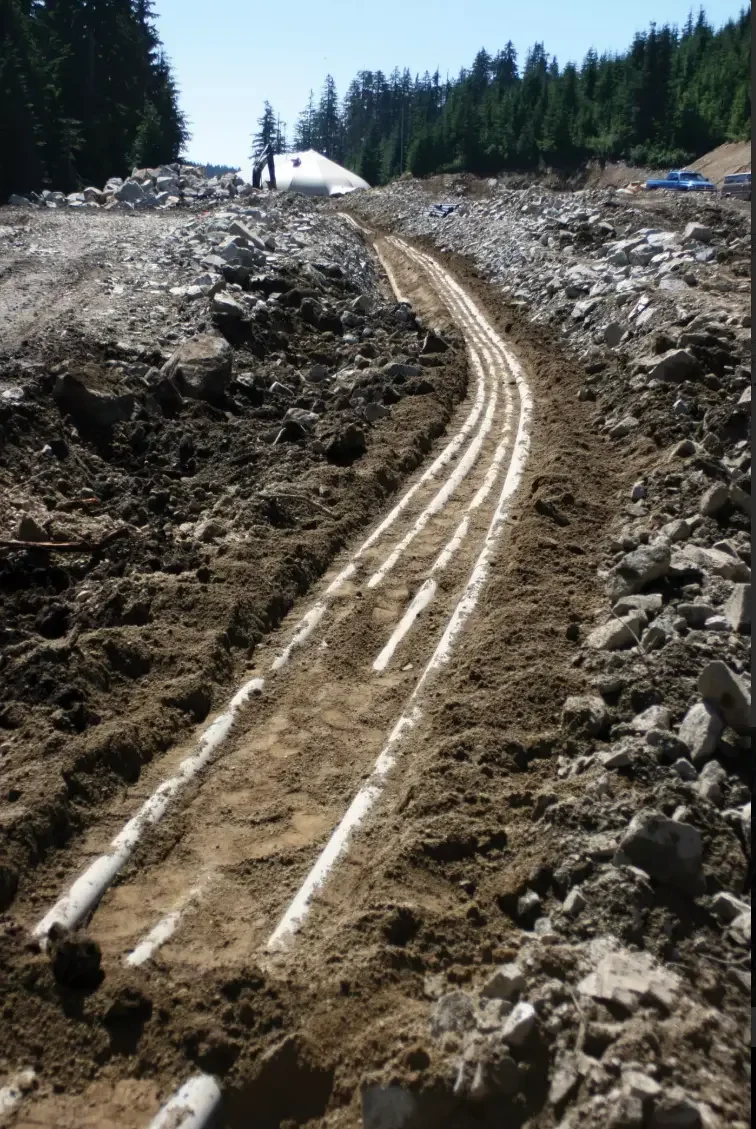 SMI Snowmakers installing snowmaking pipeline at Cypress Mountain, BC