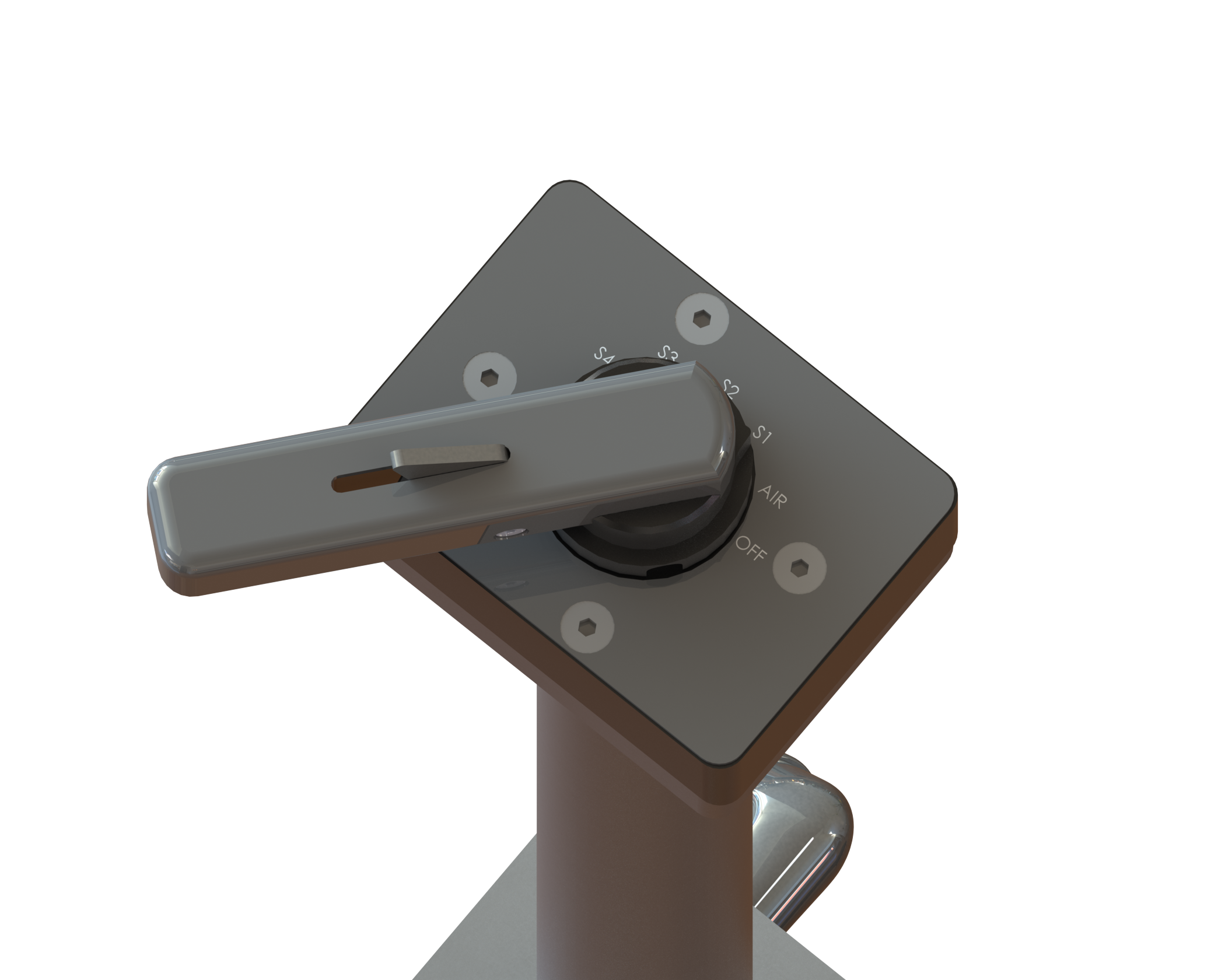 Close up of SMI EZ Hydrant for the Grizzly stick with multiple water and air stages