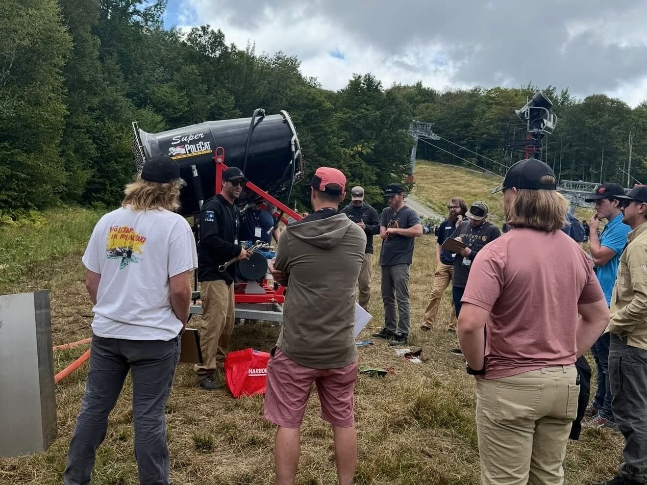 SMI snowmakers technician teaching a troubleshooting class for the Super Polecat snowmaker at our annual service school.