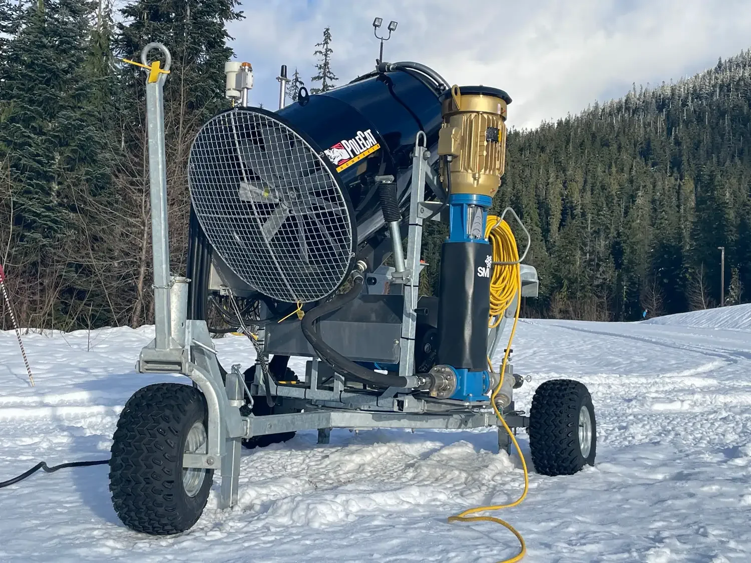 SMI Snowmakers onboard booster pump on a Standard Polecat snow machine.