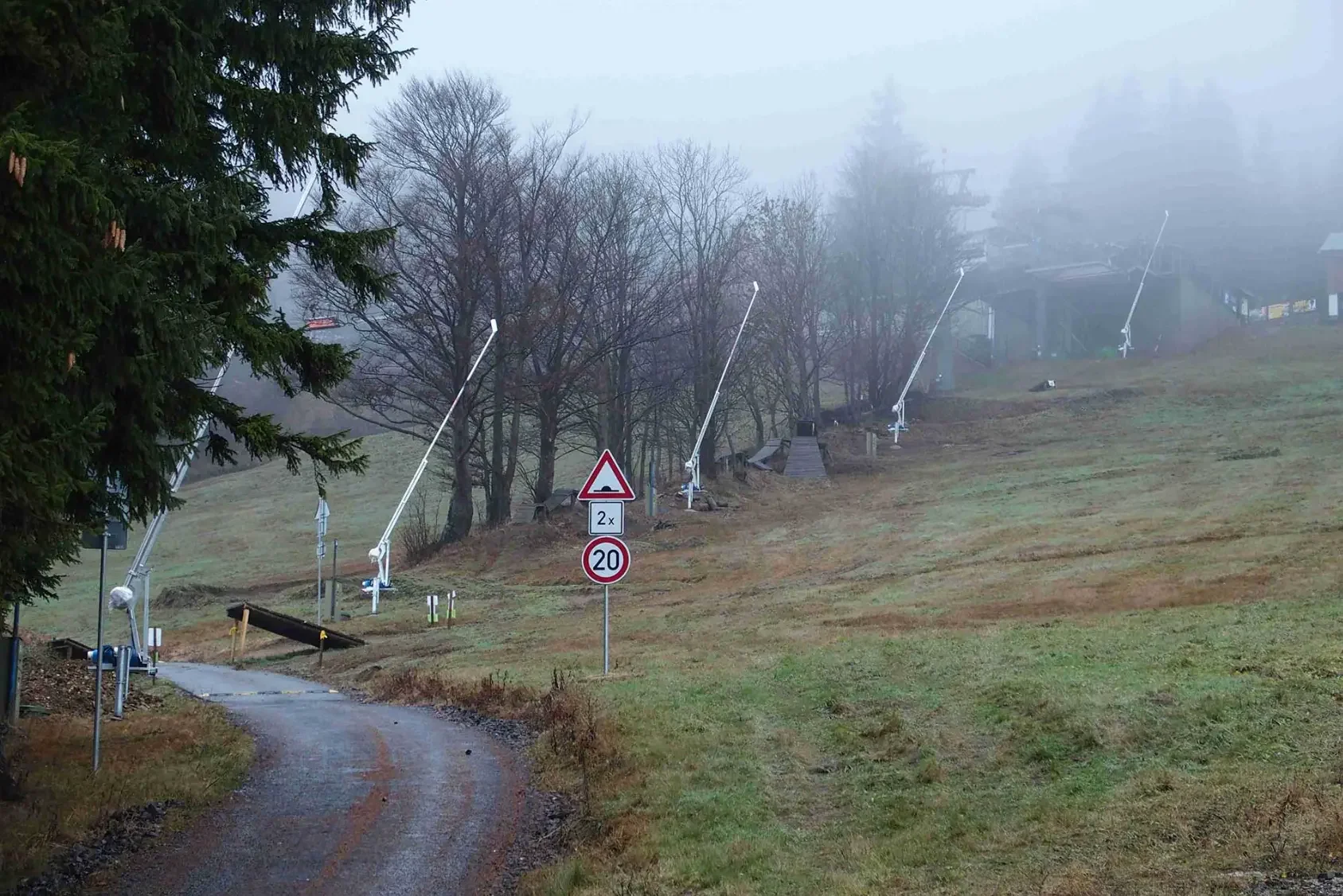 SMI V2 snowmaking sticks being installed at Rokytnice, Czech Republic