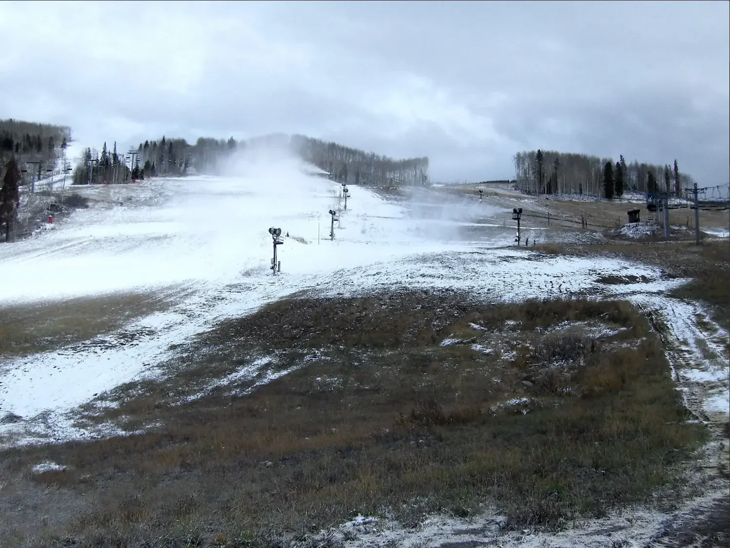 SMI Snowmakers snowmaking system at Golden Peak, Vail Colorado
