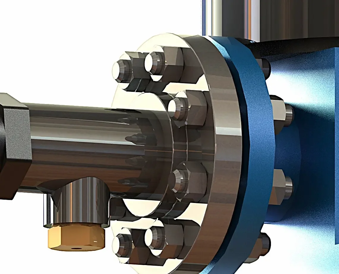 Rendering of SMI's on board booster pumps drain valve.