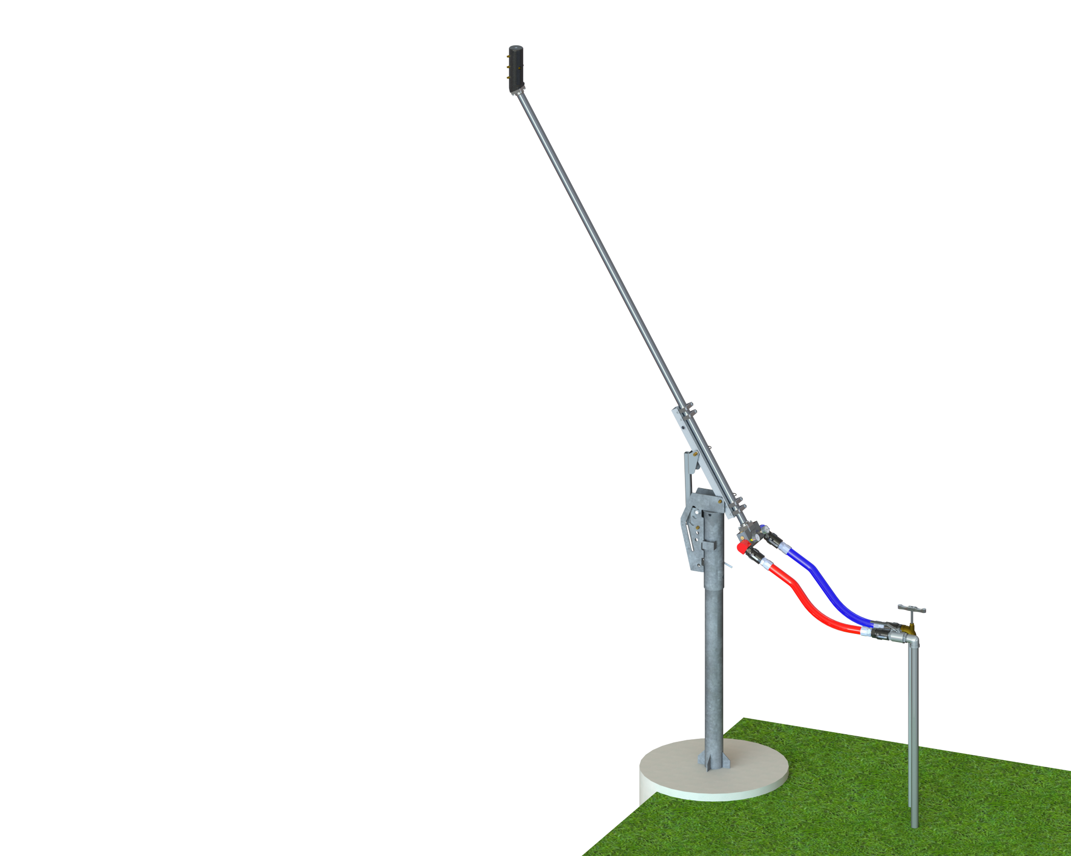 Rendering of an SMI Axis snowmaking stick hill air configuration.