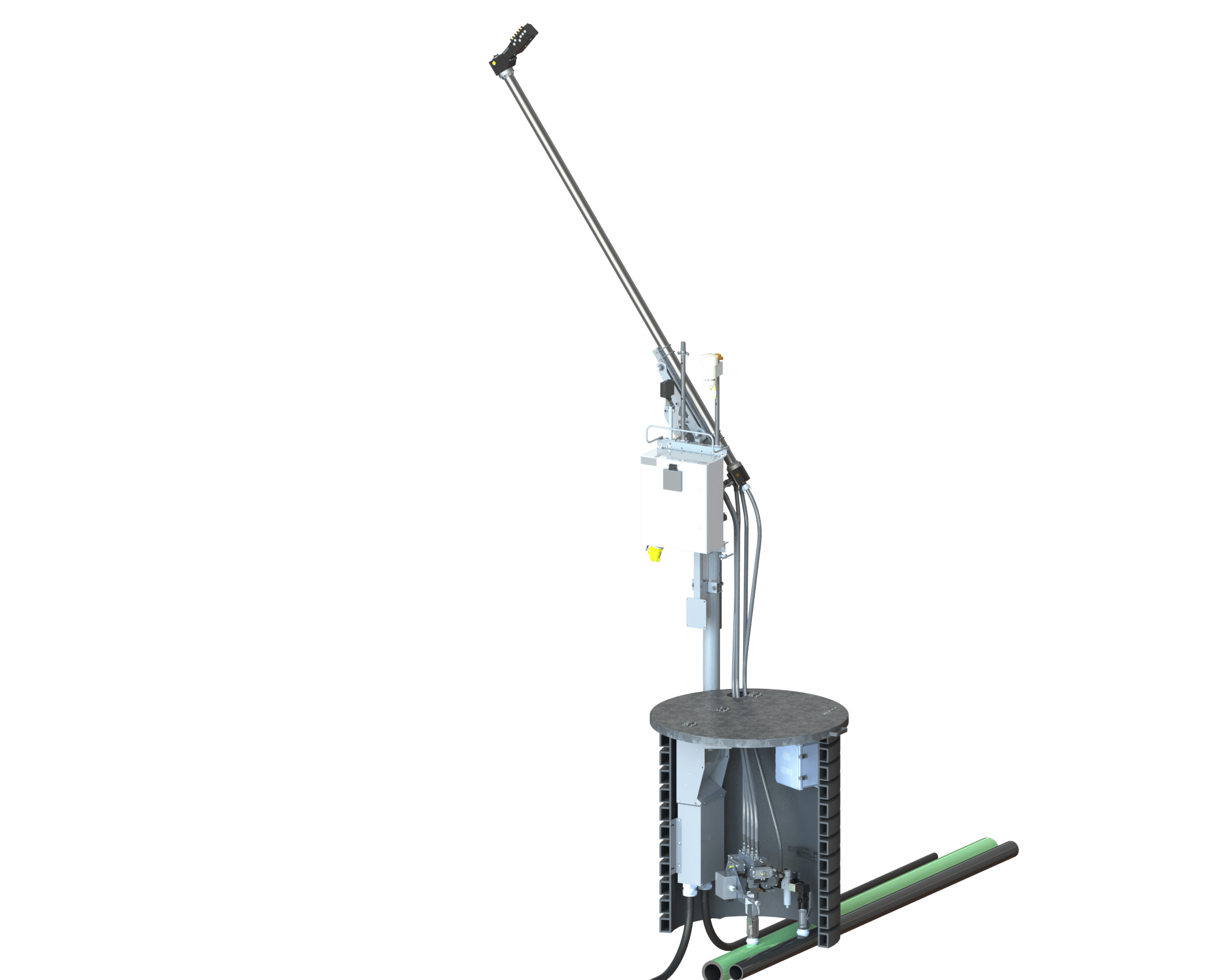 Rendering of SMI Grizzly Snowmaking stick in automatic hill air configuration