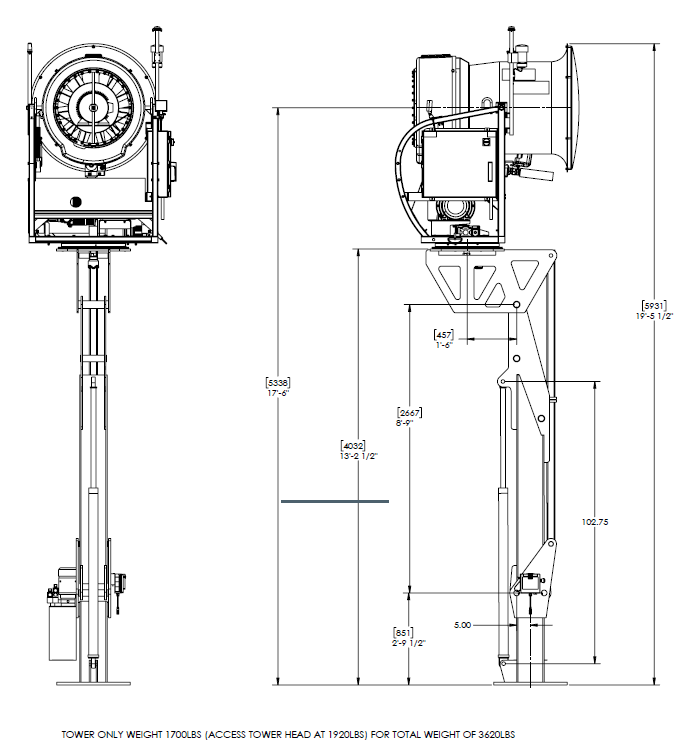 Snowmaking Access Tower Raised Drawing