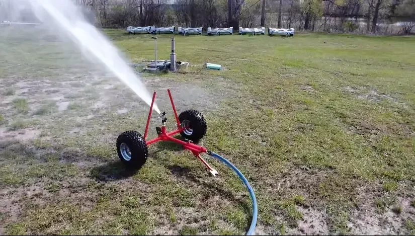 Close up of SMI FireCat spraying water